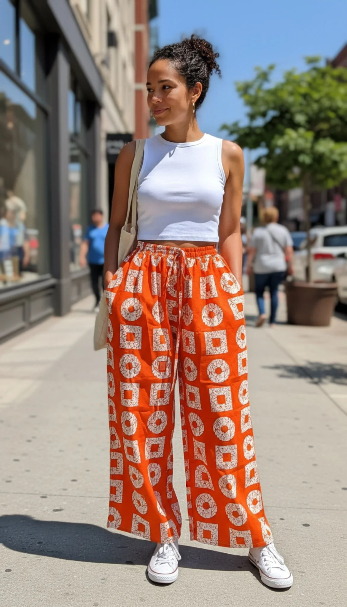 Harvest Harmony Palazzo Pant - African Print Wide-Leg Pant (One Size | Fits US XL-3XL)