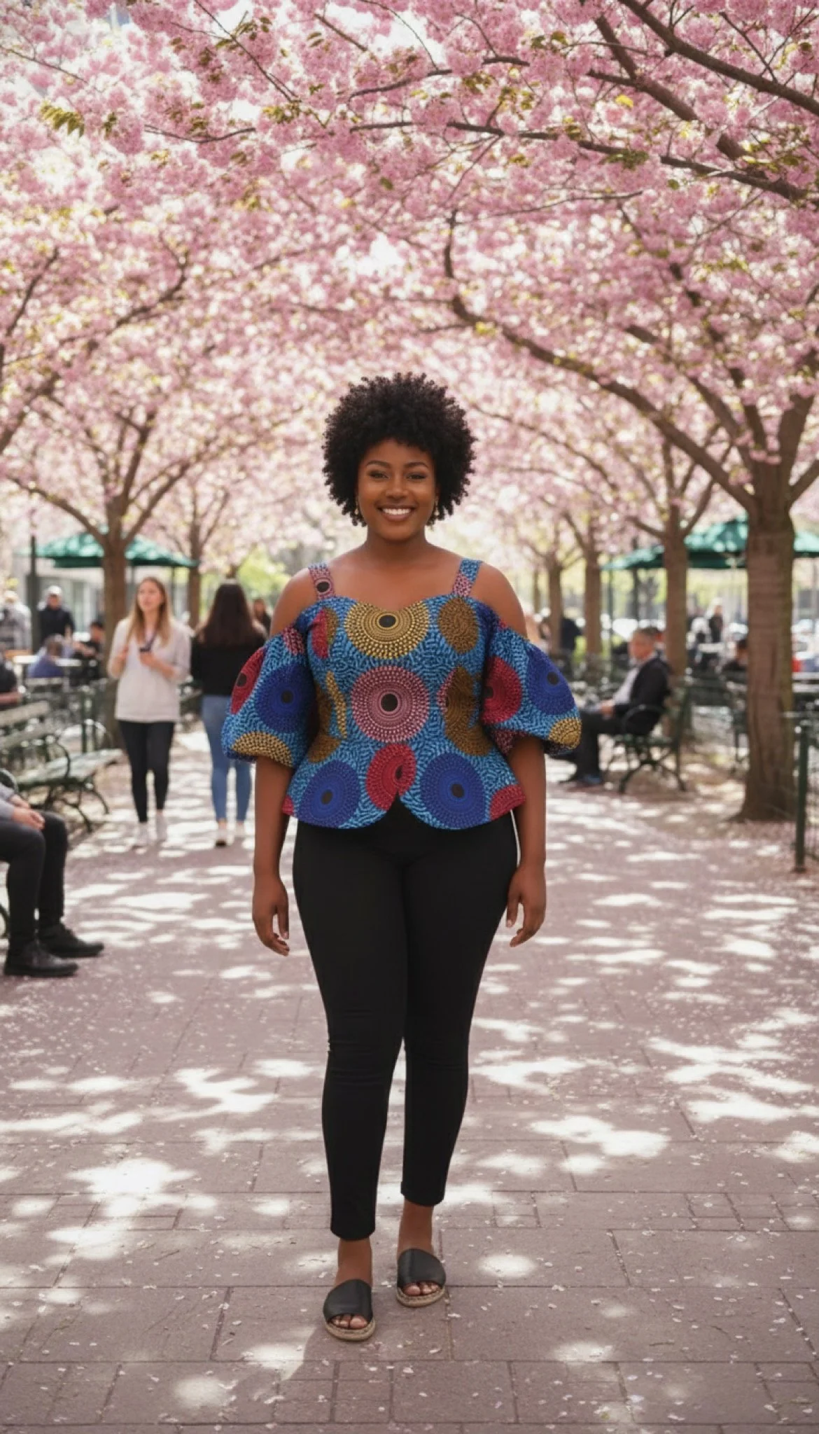 Celestial Circles Peplum Top - Women’s Statement Top (US Women’s Size XLarge)