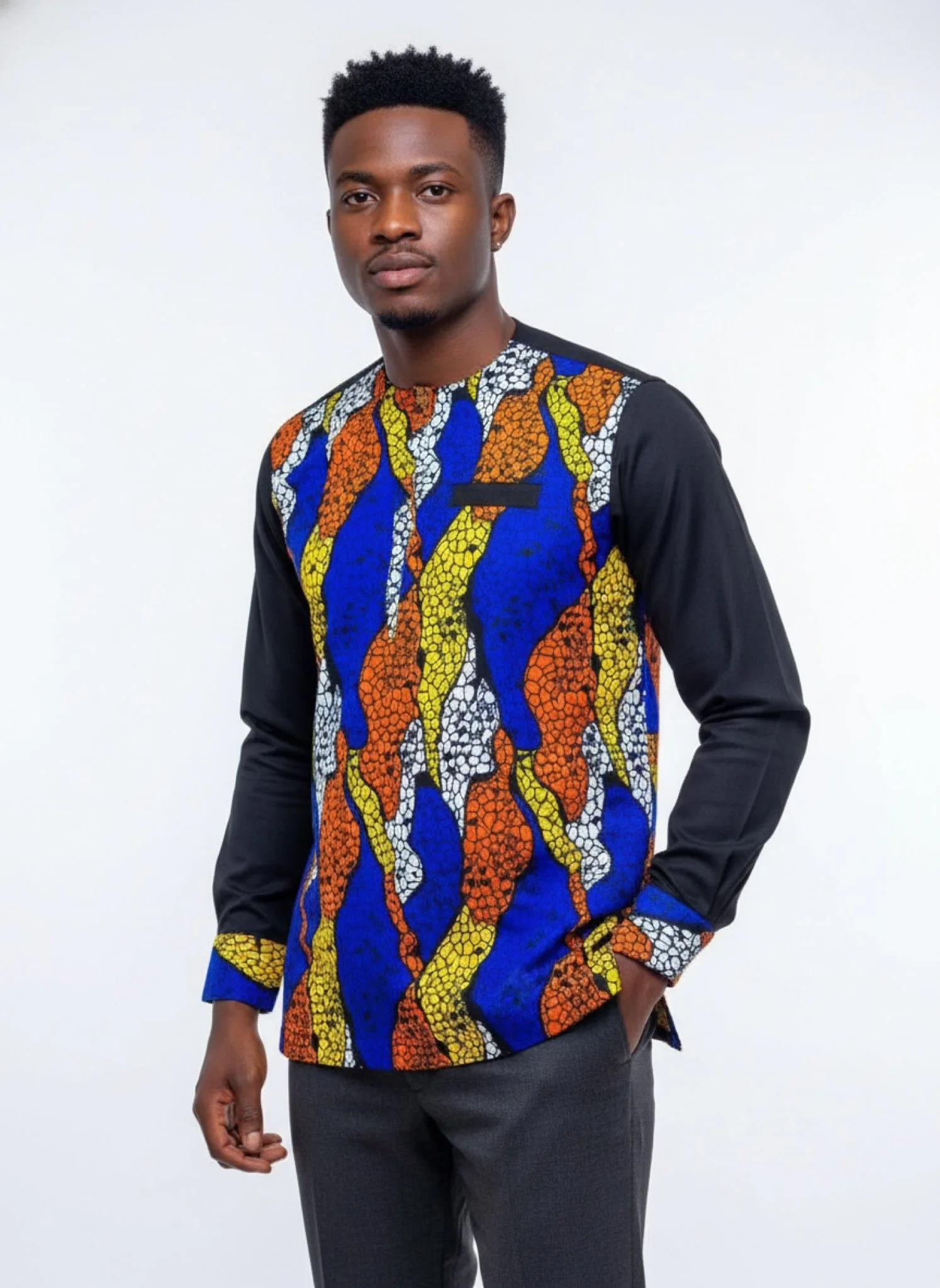 Savanna Flames Set - Men’s African-Inspired Outfit (US Men’s Size XLarge)