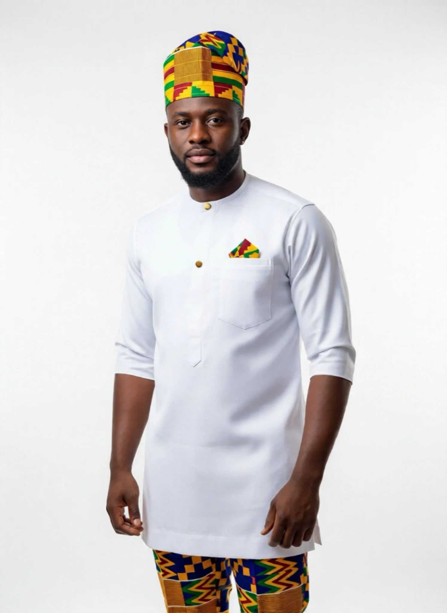 Heritage Crown Set - Men’s African-Inspired Outfit (US Men’s Size XXLarge)