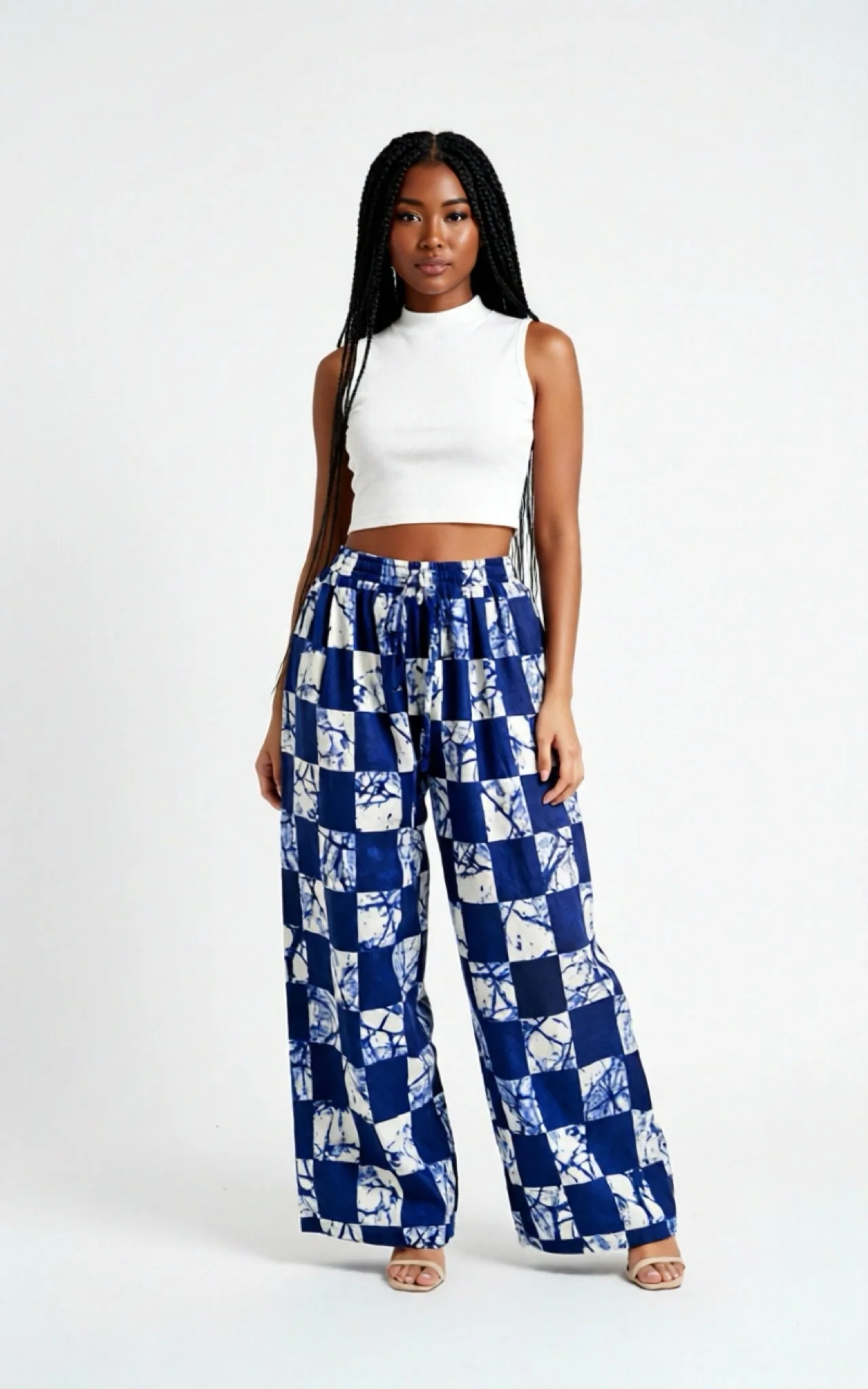 Royal Mosaic Palazzo Pant - African Print Wide-Leg Pant (One Size | Fits US XL-3XL)
