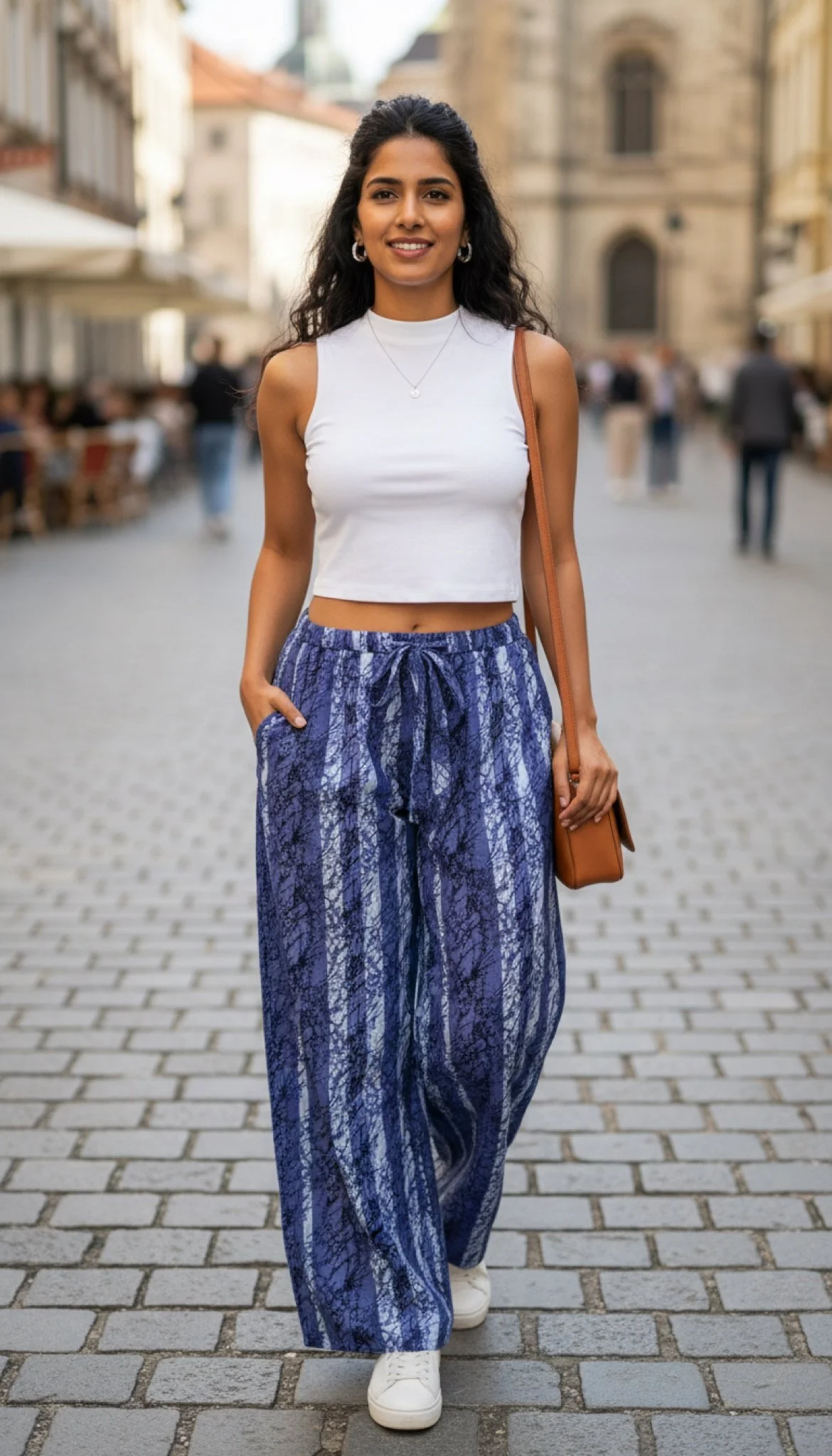 Niva Sky Palazzo Pants - African Print Wide-Leg Pants