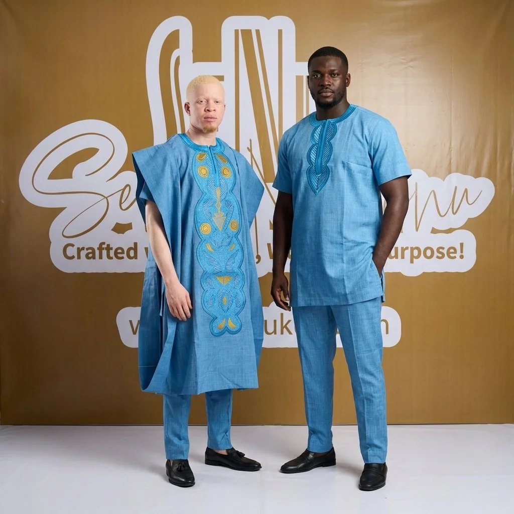 Echoes of the Ancestry Ensemble 3-Piece Agbada Set - Men’s African-Inspired Three-Piece Set  (US Men’s Size XXLarge)