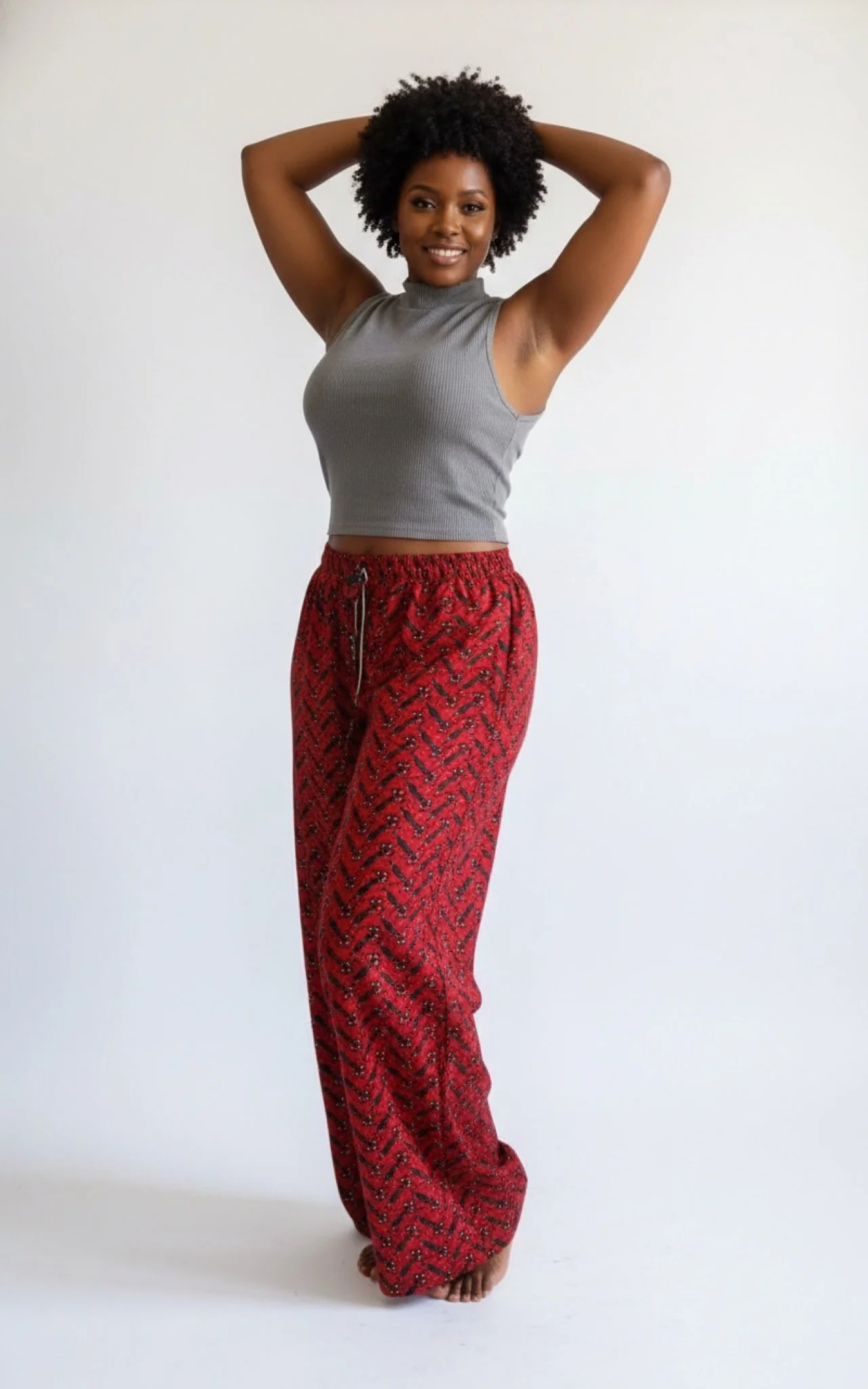 Adom Rhythm Palazzo Pants - African Print Wide-Leg Pant (One Size | Fits US M-L)