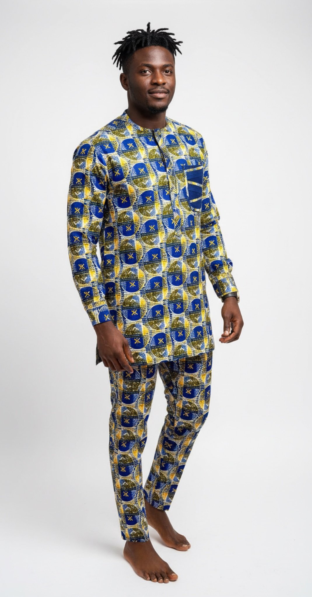 Regal Horizon Set - Men’s African-Inspired Outfit (US Men’s Size XLarge)