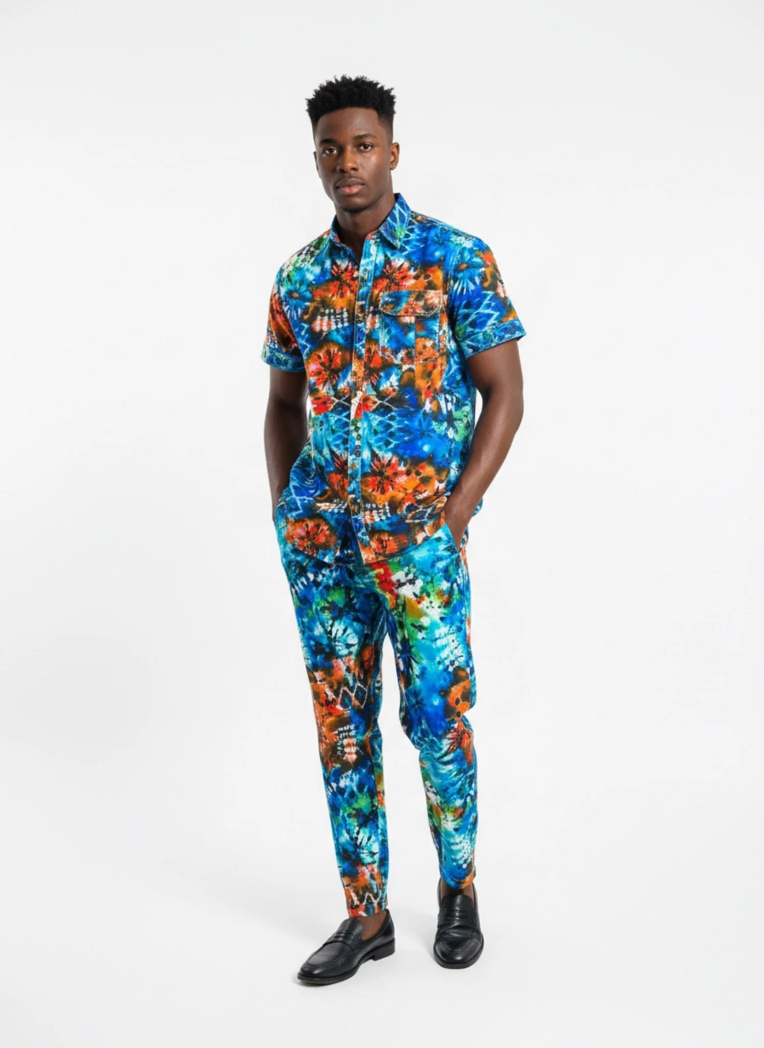 Oceans of Fire Set- Men’s African-Inspired Outfit (US Men’s Size XLarge)