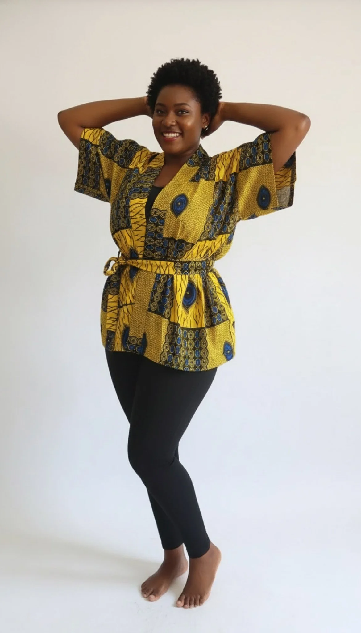 Ŋkɔdodo Kimono Jacket - African Print Kimono Jacket (Women’s | Large)