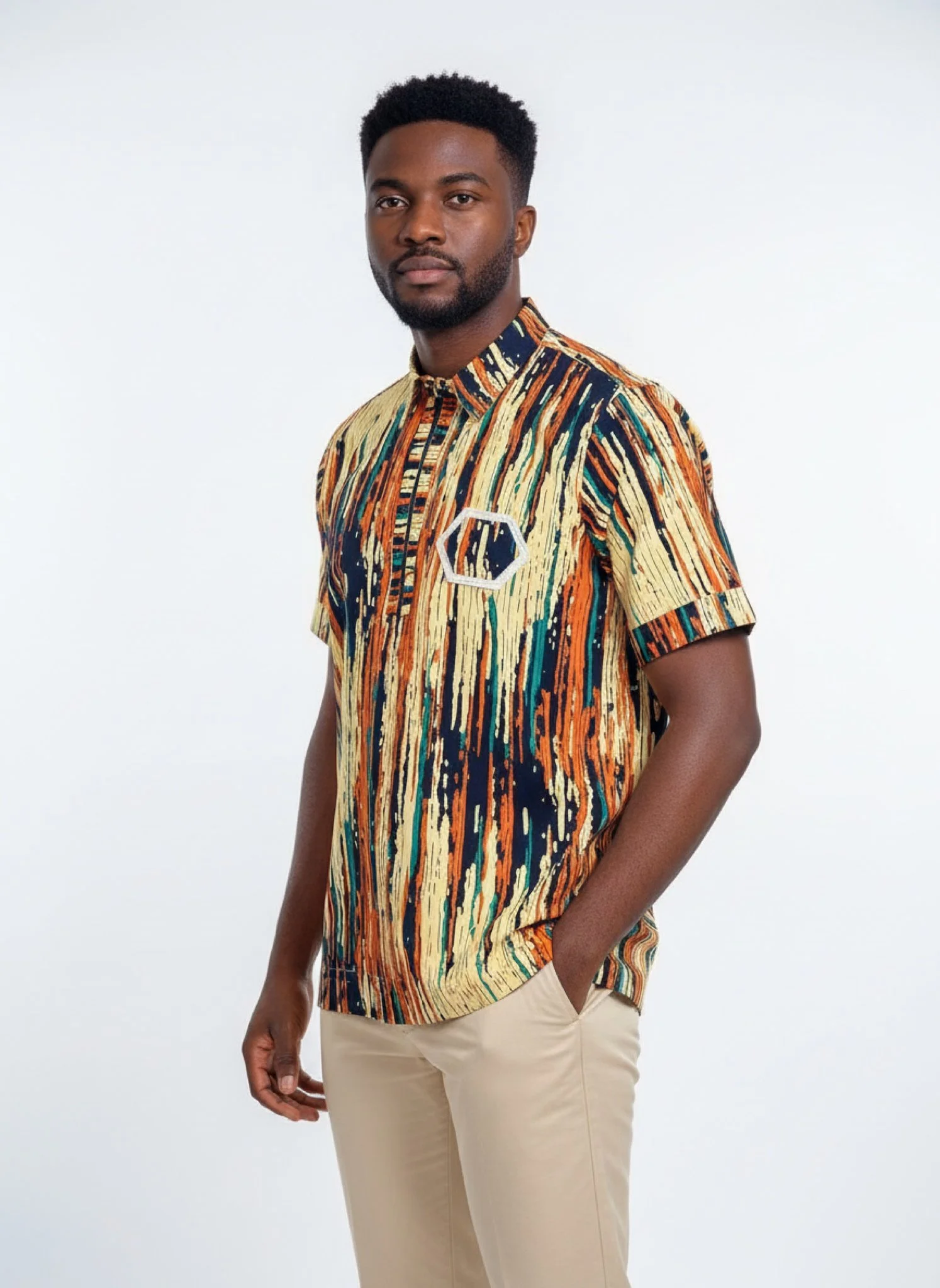 Sahara Flame Set - Men’s African-Inspired Outfit (US Men’s Size XLarge)