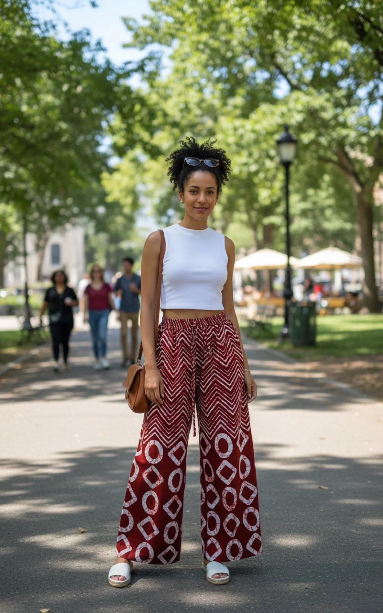 Sunset Rhythm Palazzo Pant - African Print Wide-Leg Pant (One Size | Fits US XL-3XL)
