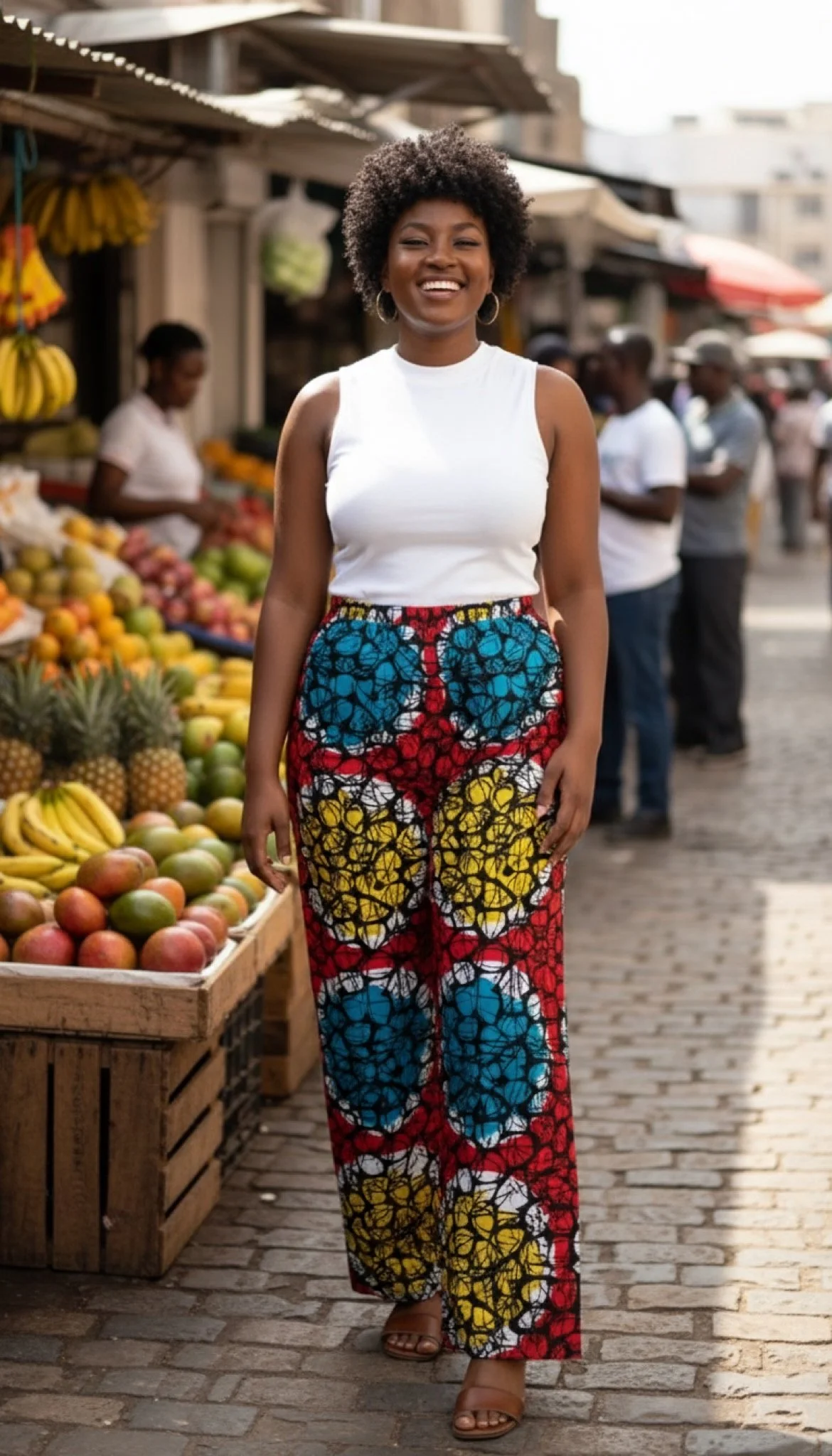 Velora Palazzo Pants - African Print Wide-Leg Pants