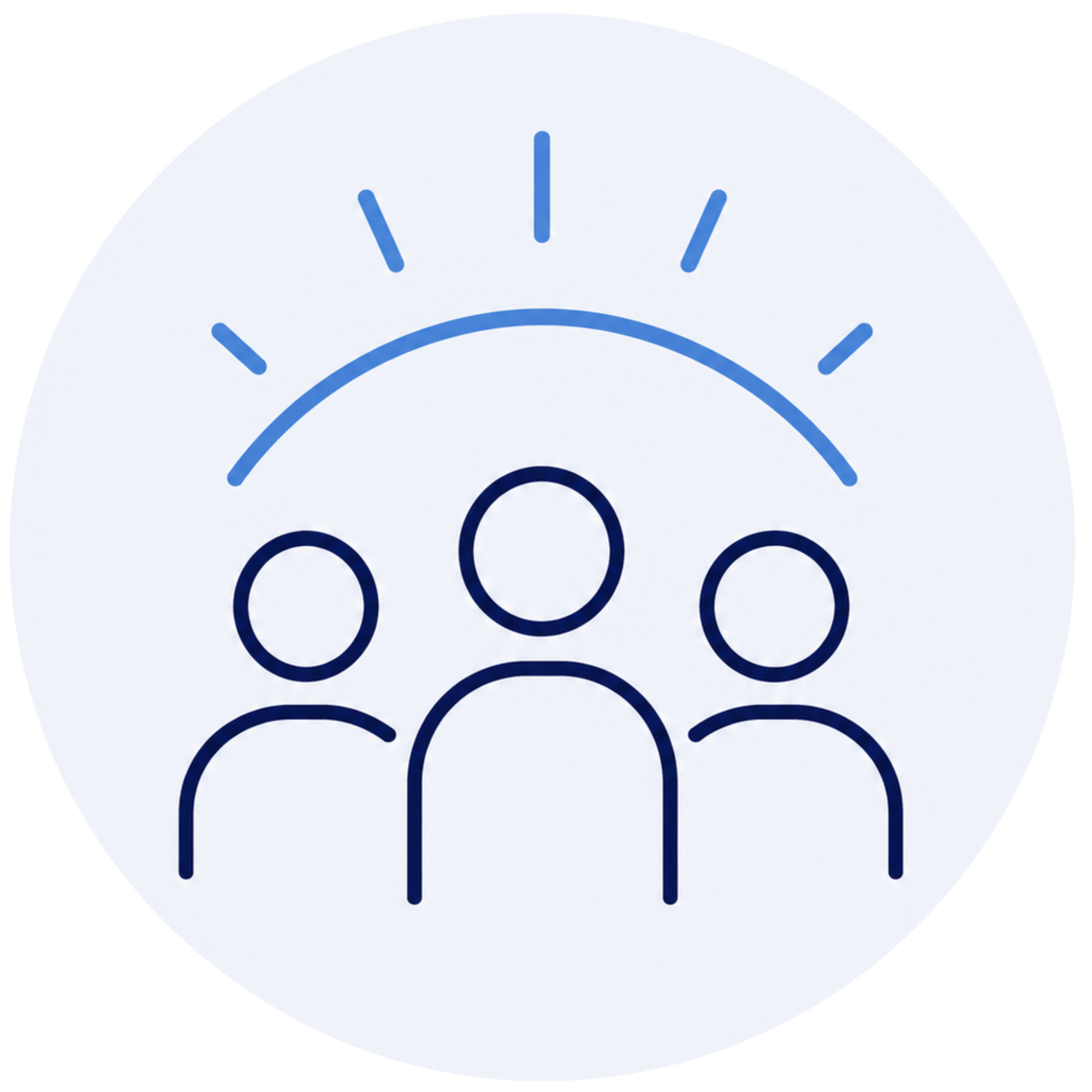 An icon indicating support and transformation