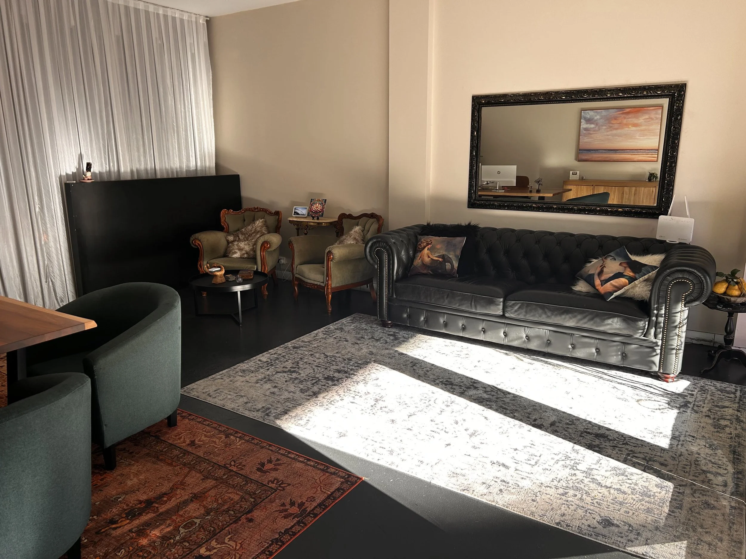 The entrance and waiting room for Kora Wellness in Port Kembla, Illawarra