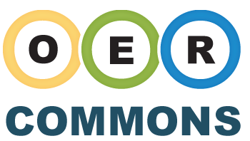 Logo for OER Commons, a public digital library, confirming that Connected Classroom's resources are licensed as free, open-access educational materials for the global teaching community.