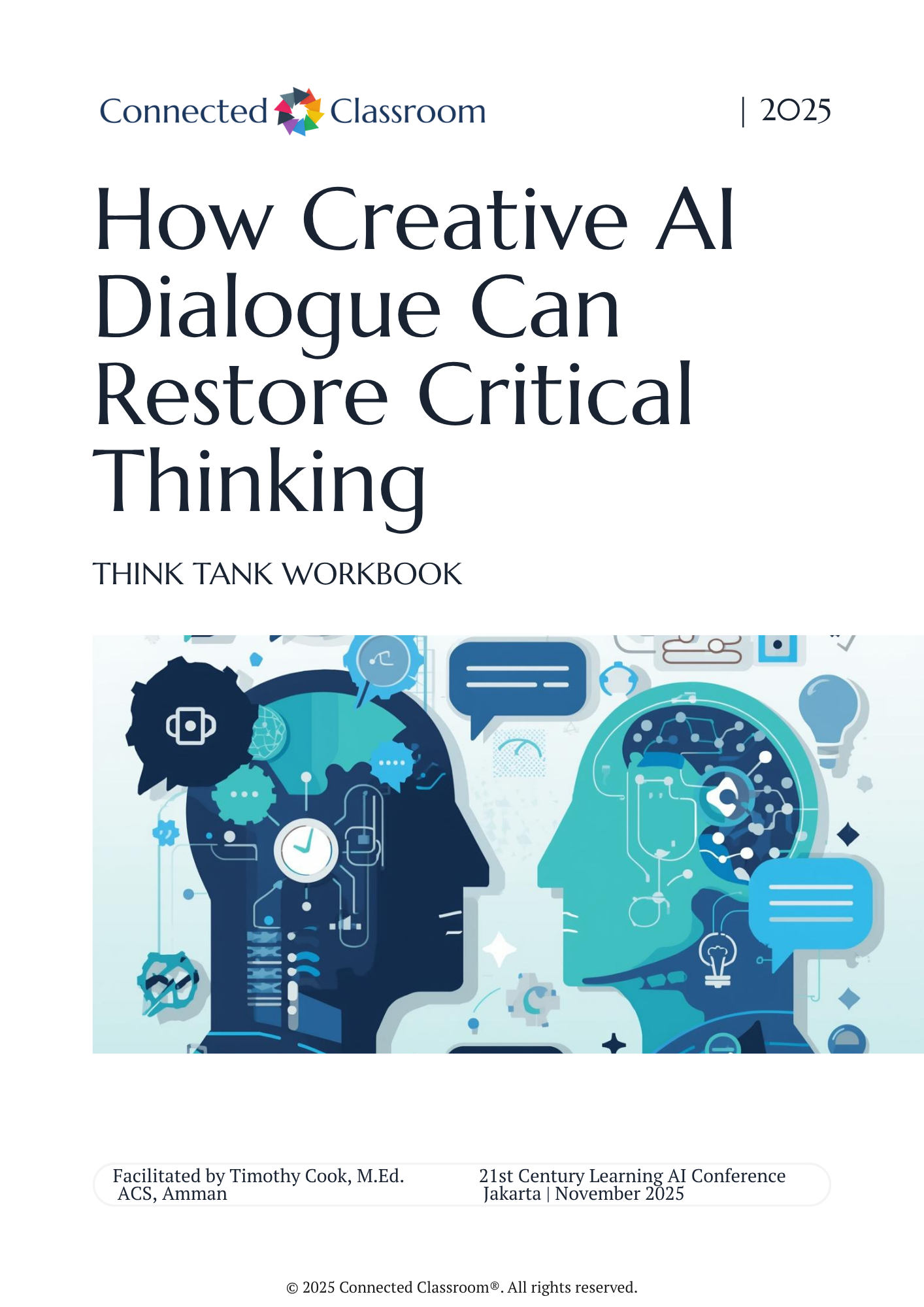 "Dialogic Learning Prompt Library with Rationales," listing five Socratic prompts for engaging with AI, such as "Critique this AI-generated essay outline," with corresponding rationales for developing higher-order thinking skills.