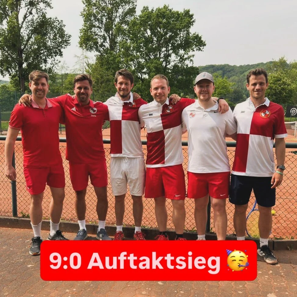 Gl&uuml;ckwunsch an unsere 1. Herren zu einem grandiosen 9:0 Auftaktsieg! 

#thcrotweiss #tennis #bergischgladbach @tennisschule_sascha_koehler @thc_rot_weiss