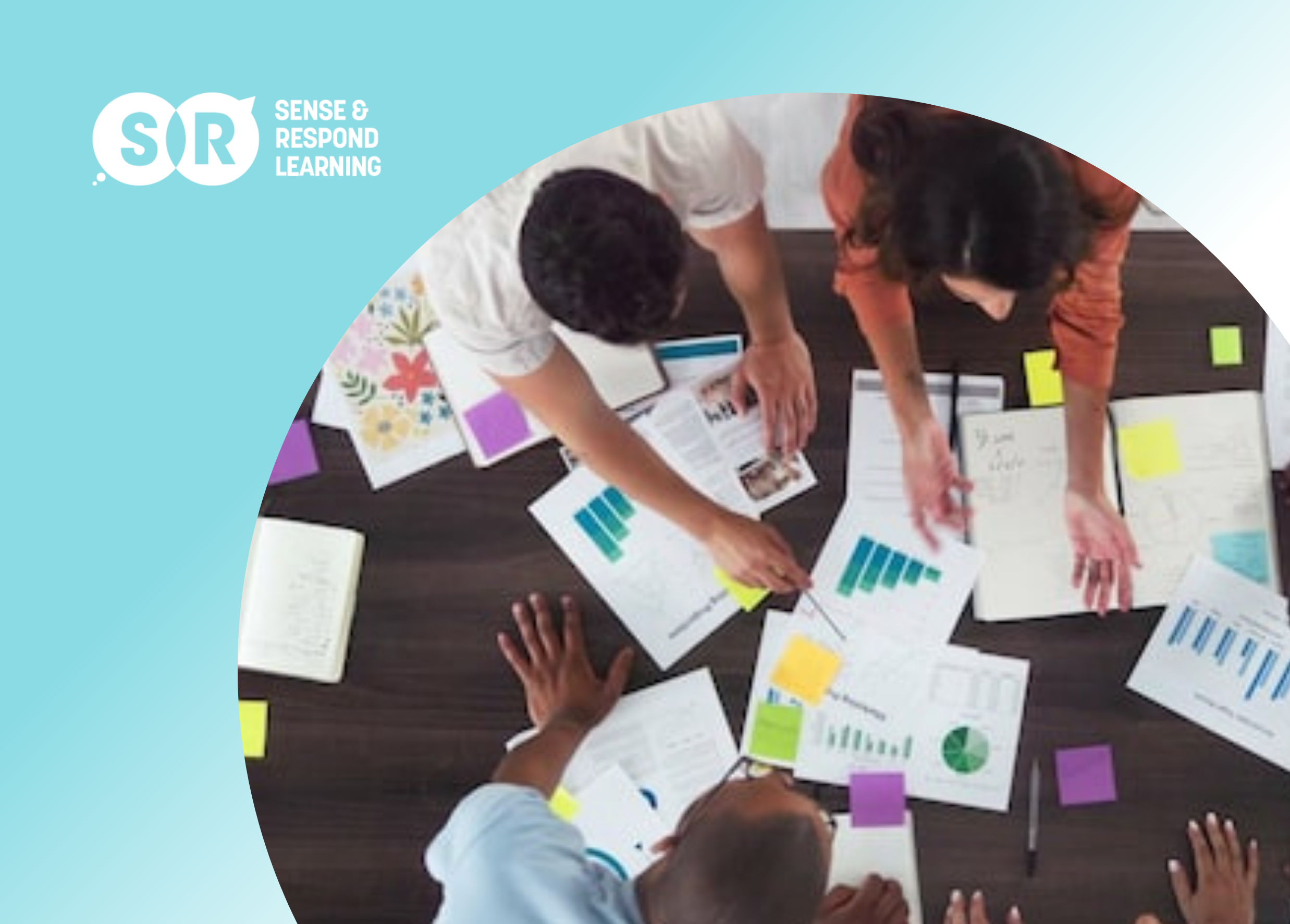 Team placing sticky notes on a two-by-two assumption mapping matrix