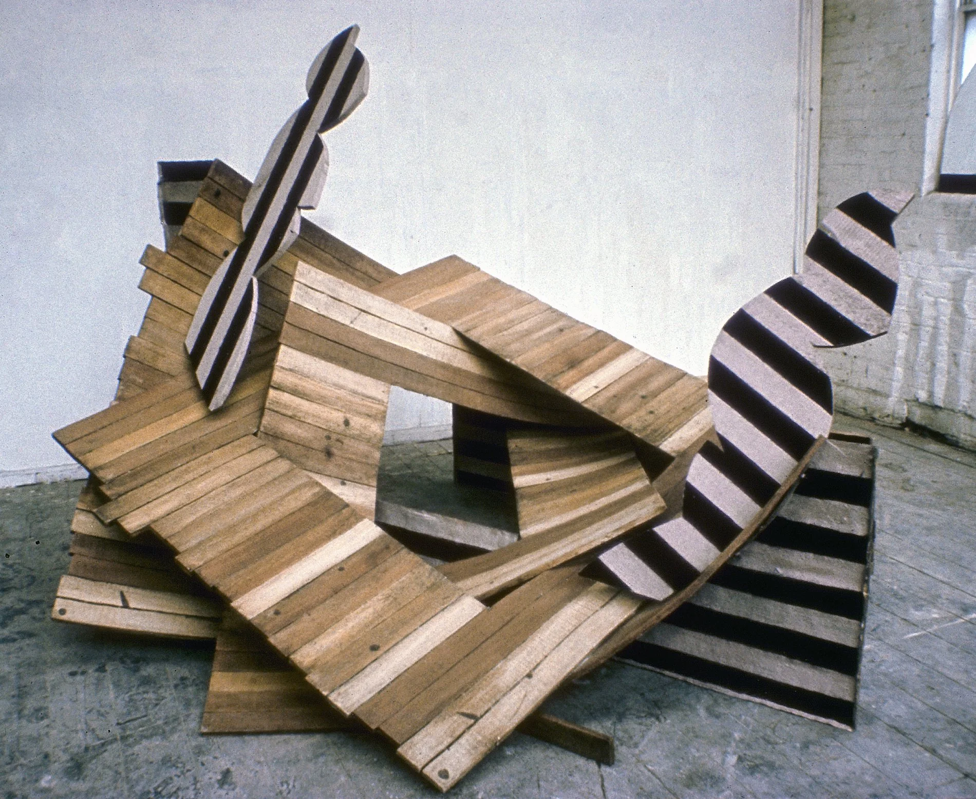 Decoy. Fibreglass casting, wood and paint.
12ft long. 1972.