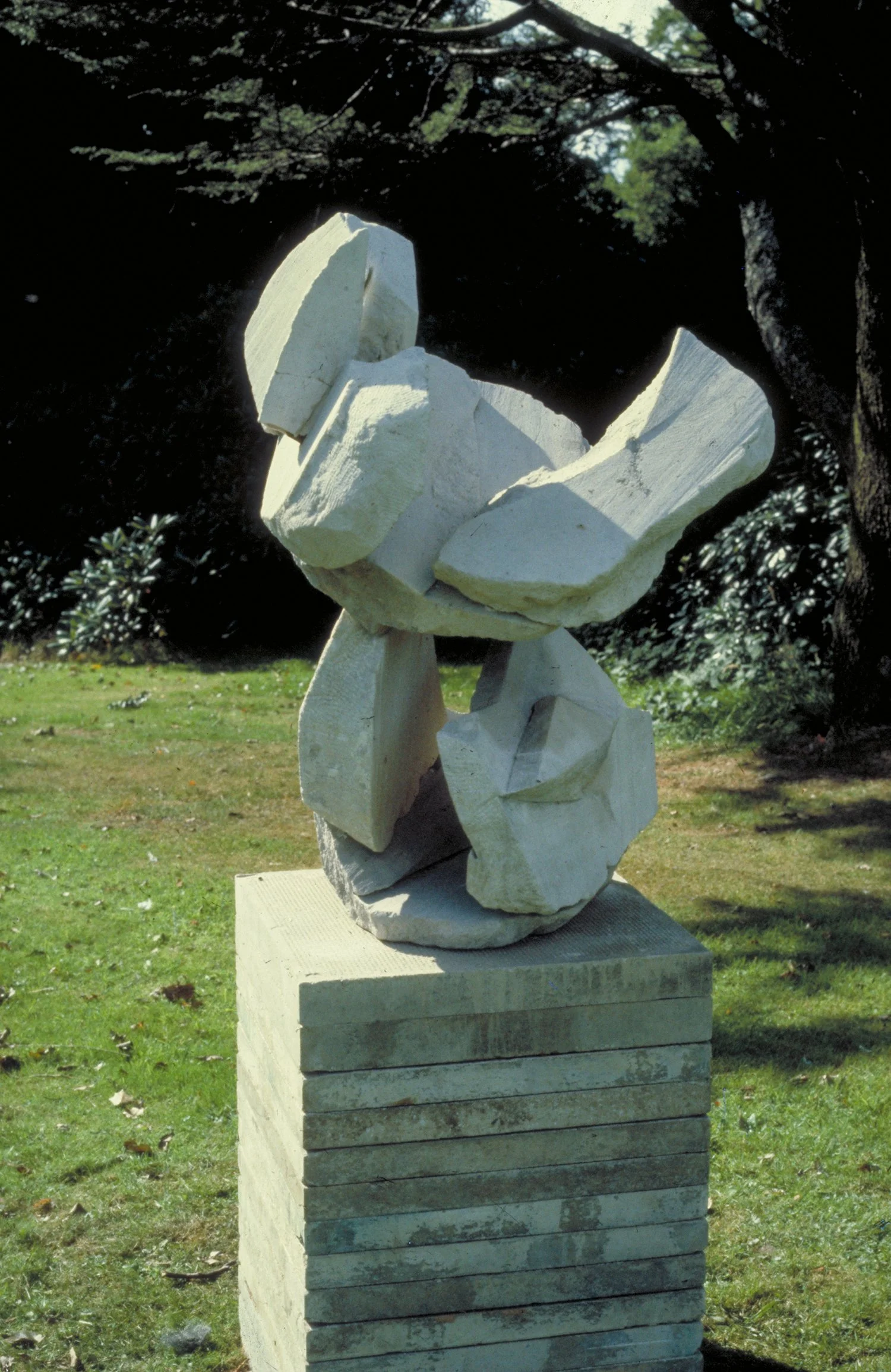 Fledgling. Ancaster stone. 38' high. 1976.