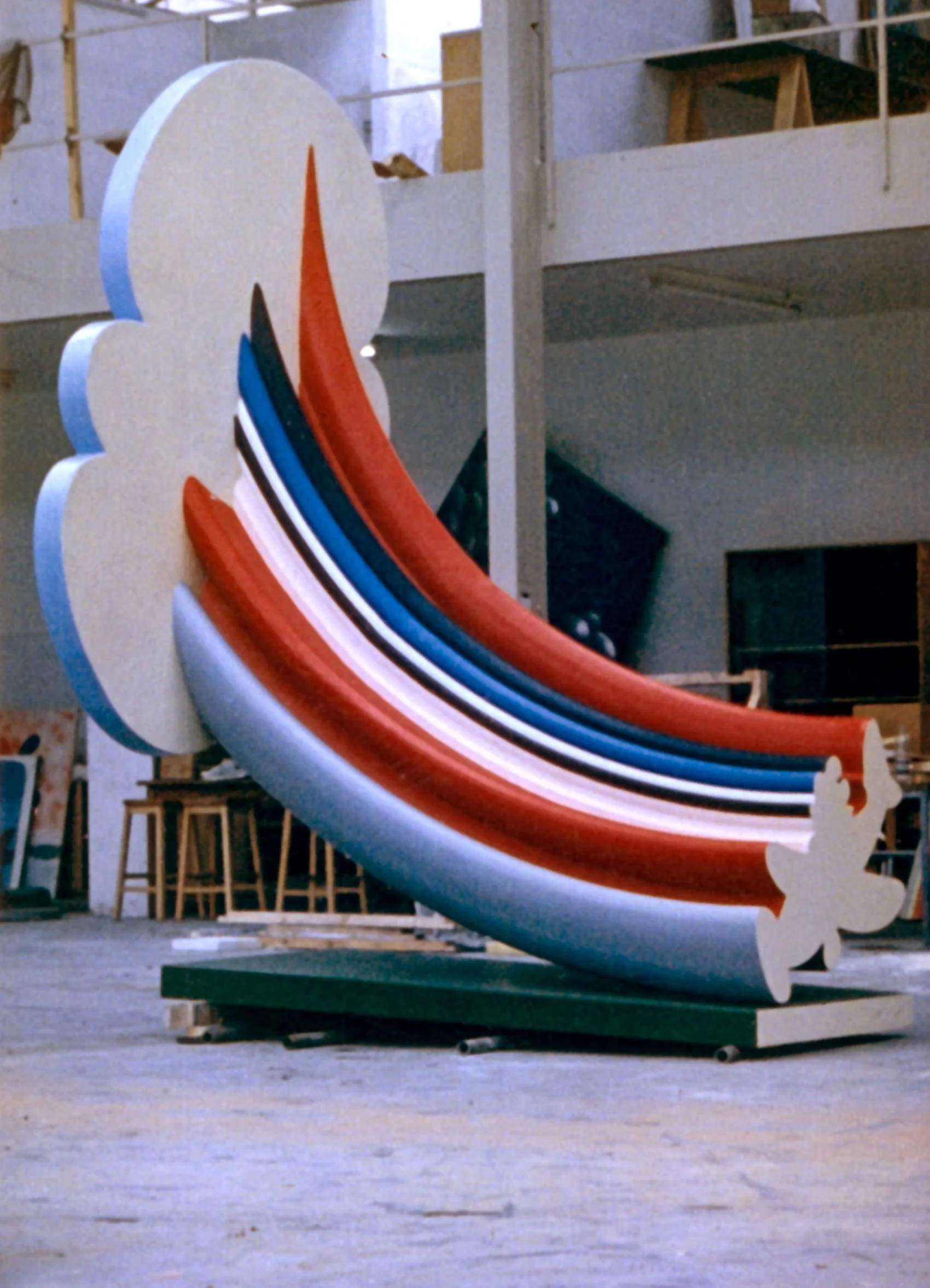 Touchdown. Resin and fibre glass paint. 16ft high. 1970. (Sited in school in Gwent).