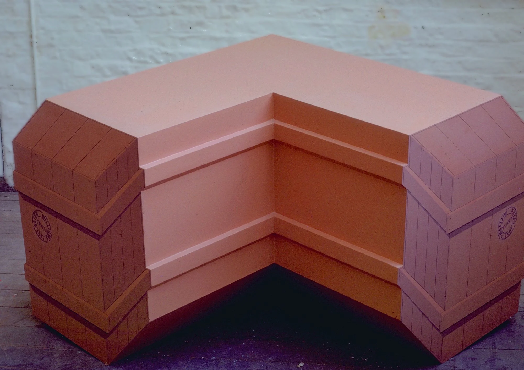 Crate. Wood and paint. 38'  high. 1971.