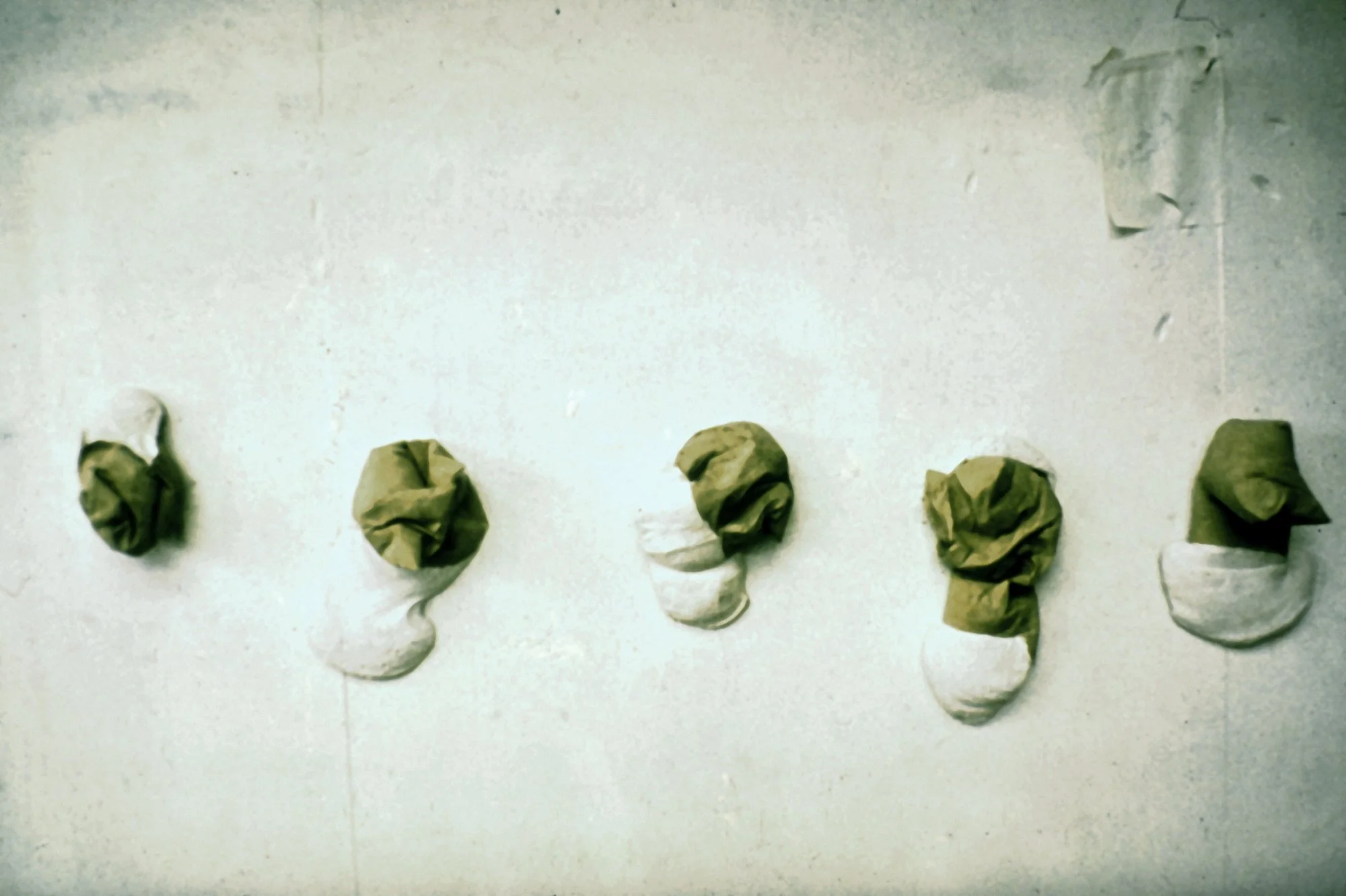 Envelopes. White cement and paint. Approx 13'  long. 1974