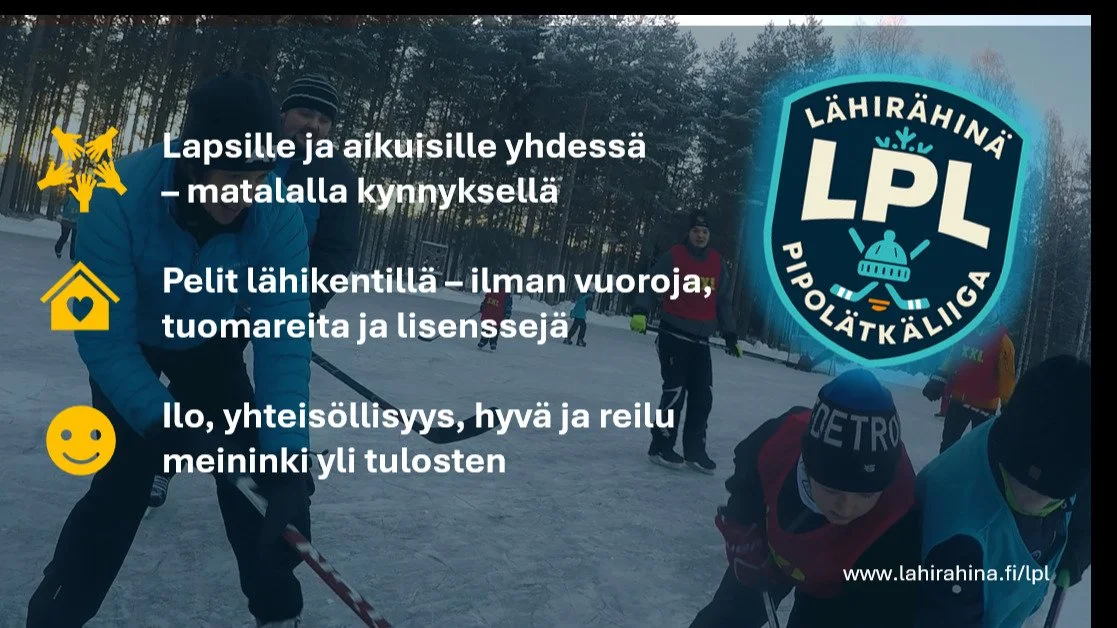 LPL tulee Ouluun! ❄️
3 syyt&auml; lyhyesti:

🤝 Yhdess&auml; pelaamista
⛸️ Pelit l&auml;hikentill&auml;
💙 Hyv&auml; fiilis yli kaiken

Ilmoittautuminen auki nyt! Ei osallistumismaksuja. Pelit alkavat tammikuussa -26. 

#lpl #l&auml;hiliikunta #pipol