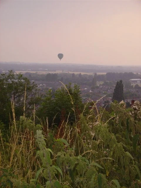 Balloonist over Liquorice Park.
