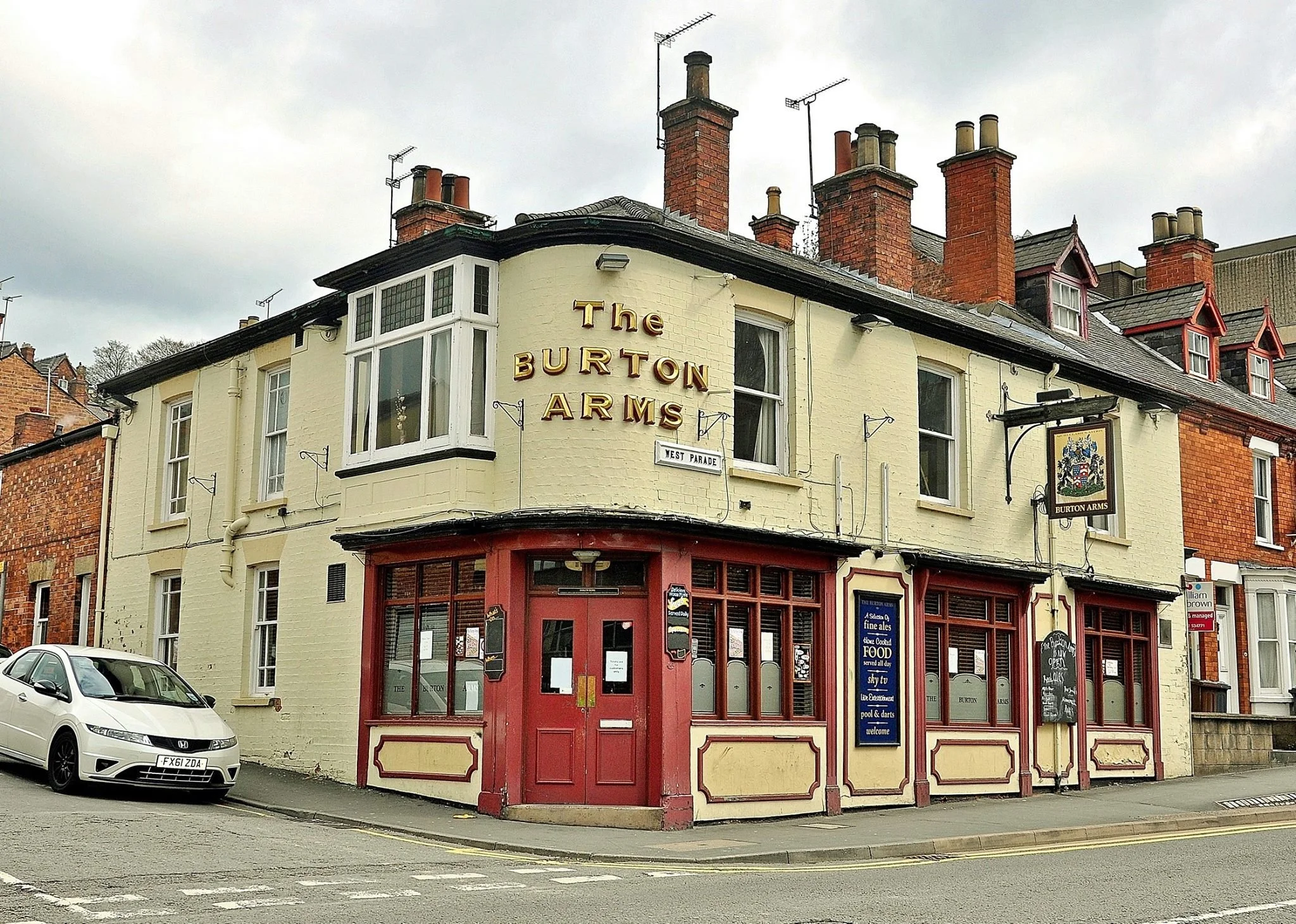 The Burton Arms looking very smart in red. 