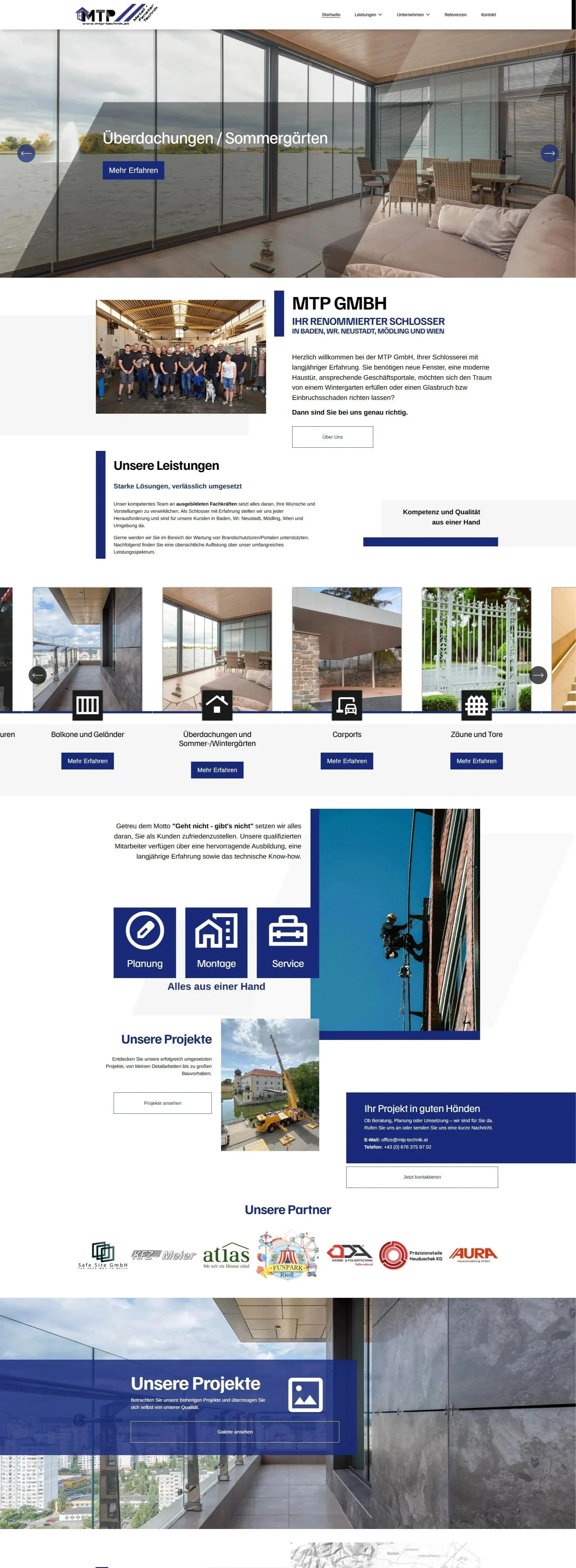 Webdesign von MTP Metall bau kottingbrunn