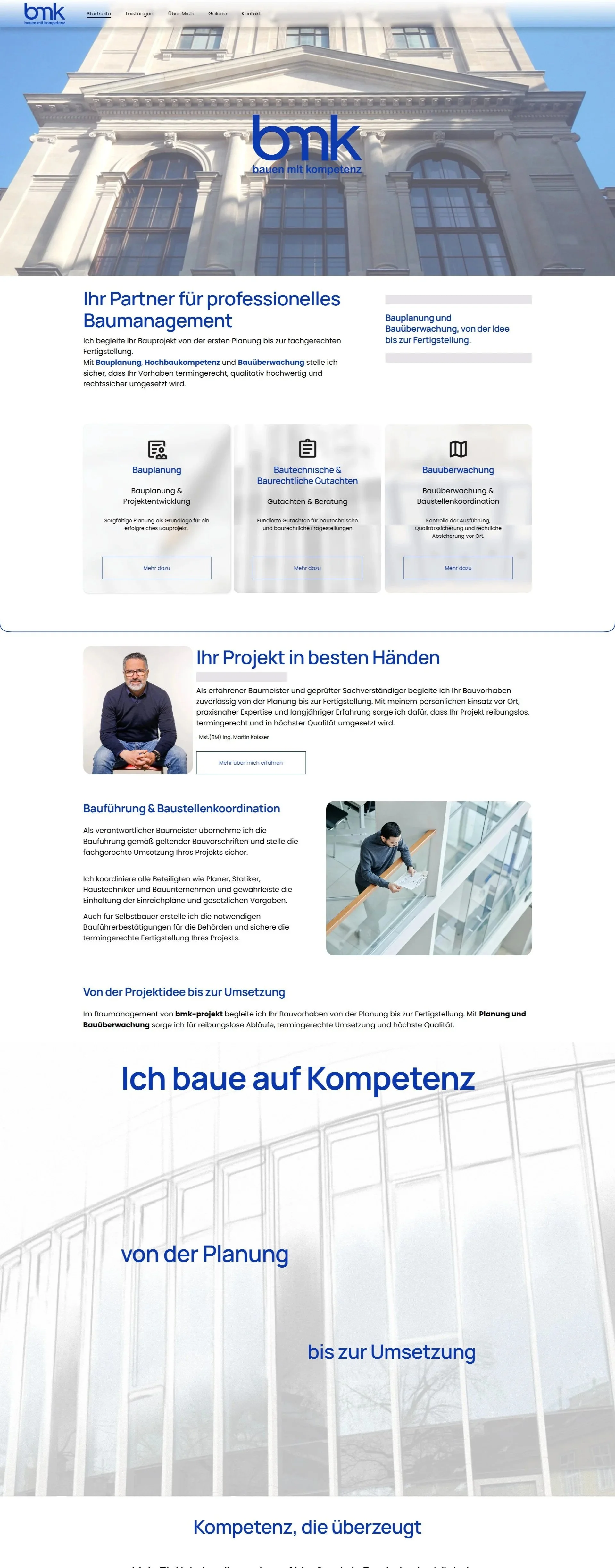 bmk Web design, Darsellung der website von bmk projekt