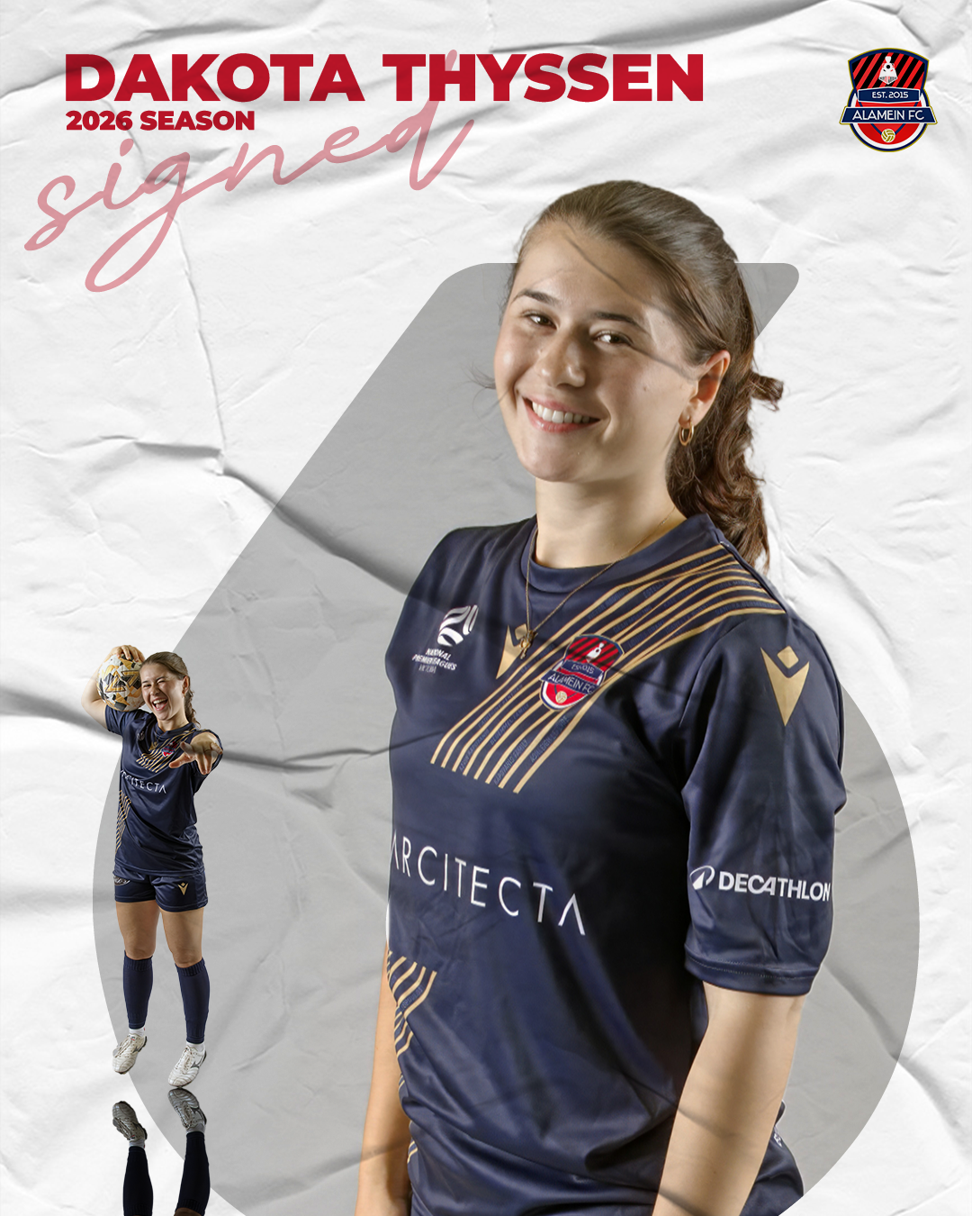 DAK IS BACK! Dakota signs on at Alamein FC for 2026! After a strong first year at the club, Dakota established herself as an important player in John Kyrgios’ midfield.

A tidy and consistent midfielder, Dakota is ready to take another big step in 20