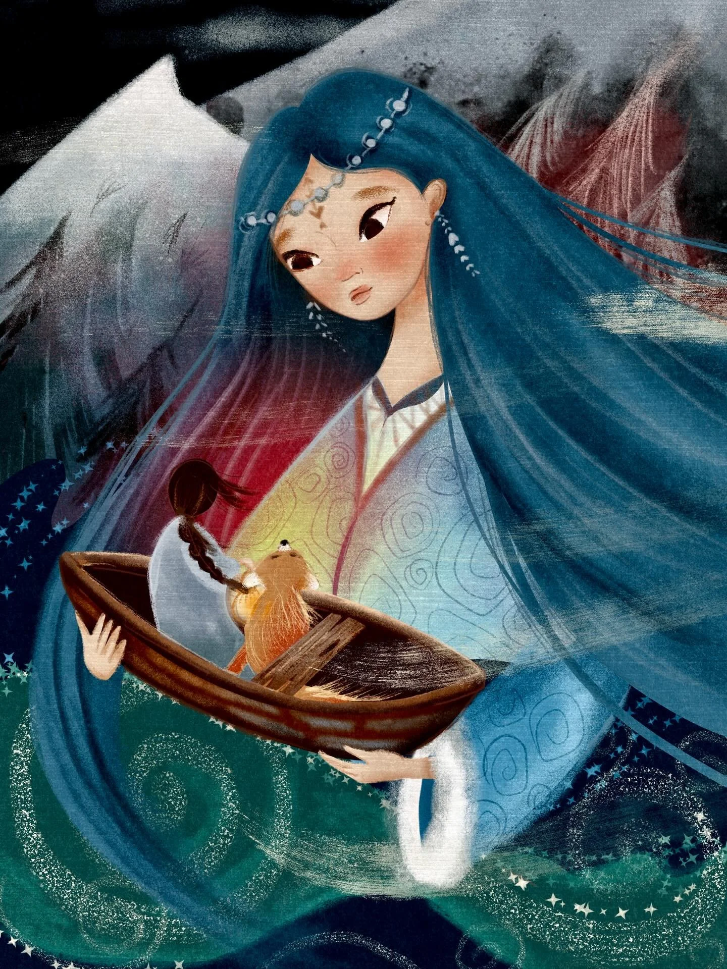 Day 6 - STORM
Of @folktaleweek 
#folktaleweek
#folktaleweek2025
#folktaleweek2025storm 
Hosts:
@matejalukezic @louve.draws @debrastyer