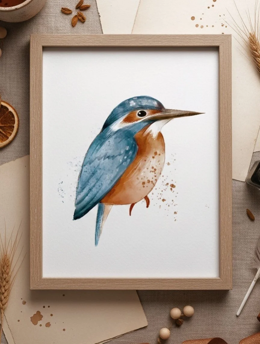 Looks like I&rsquo;ll never stop painting birds 🩵 kicking another creative year with a new class: a beautiful kingfisher in {digital} watercolour, watch now on Skillshare 🧡