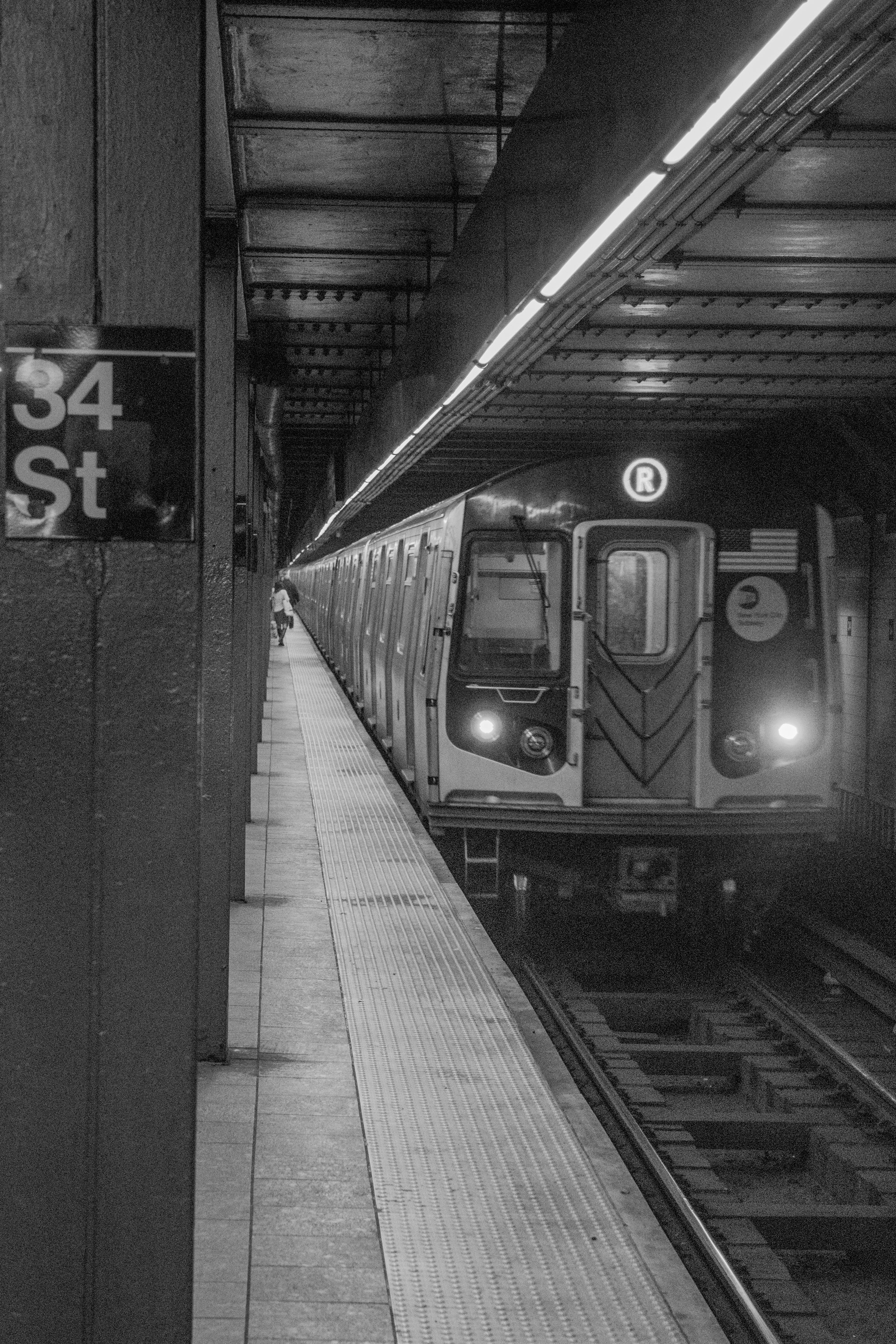 R Subway Train at 34th Street Manhattan