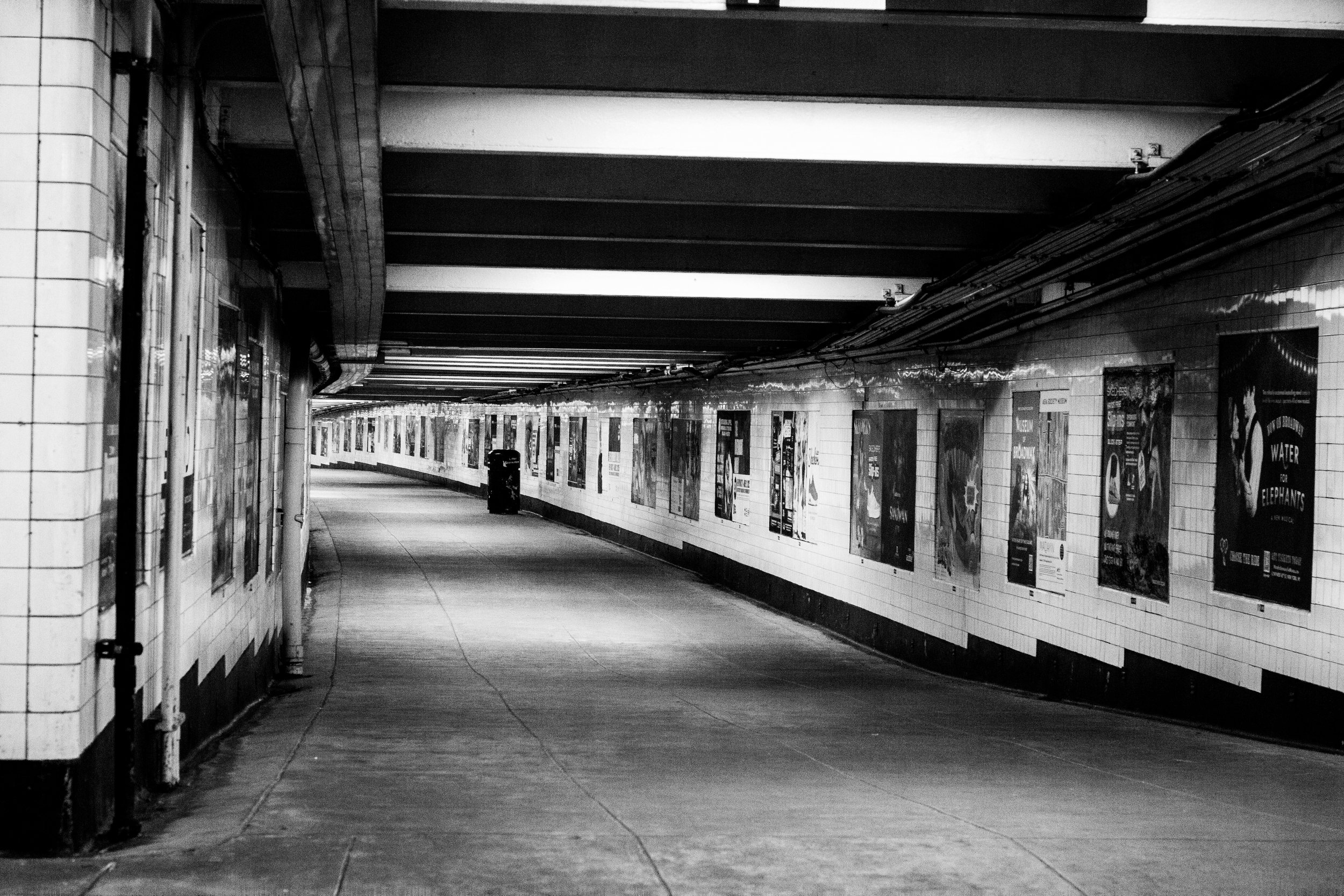 Down the Tunnel of the Subway Station