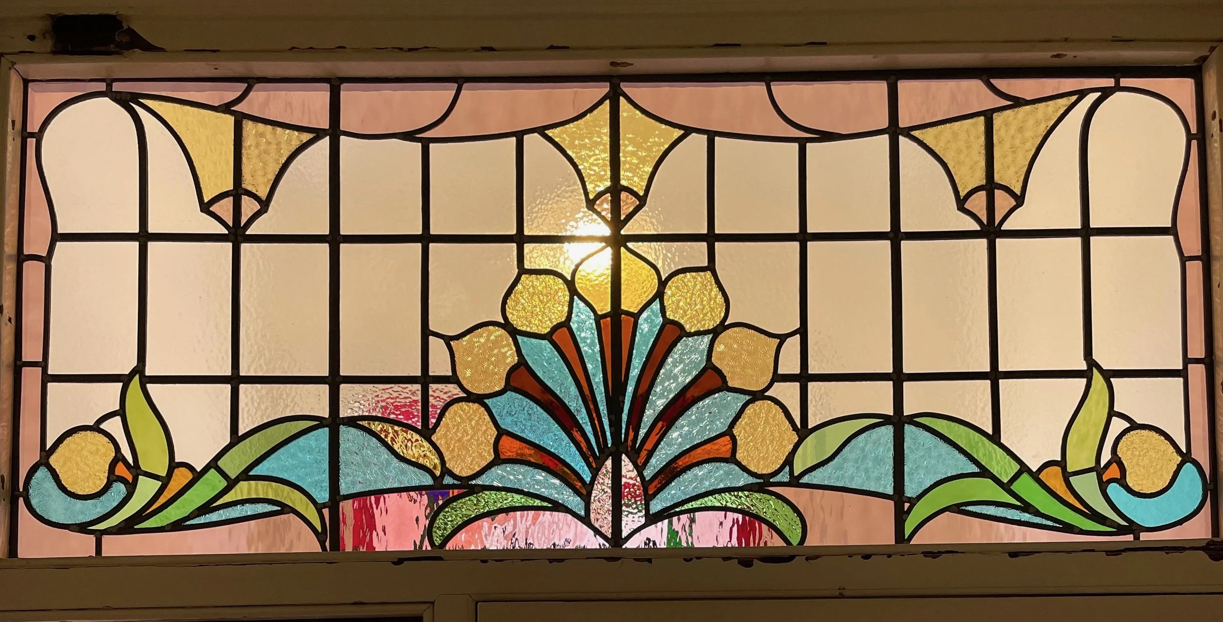 complete renovation of transom and surrounding front door panels
