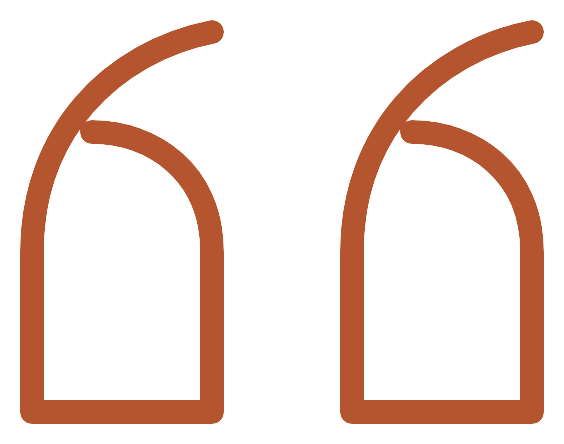 Brown speech marks, indicating a quote.