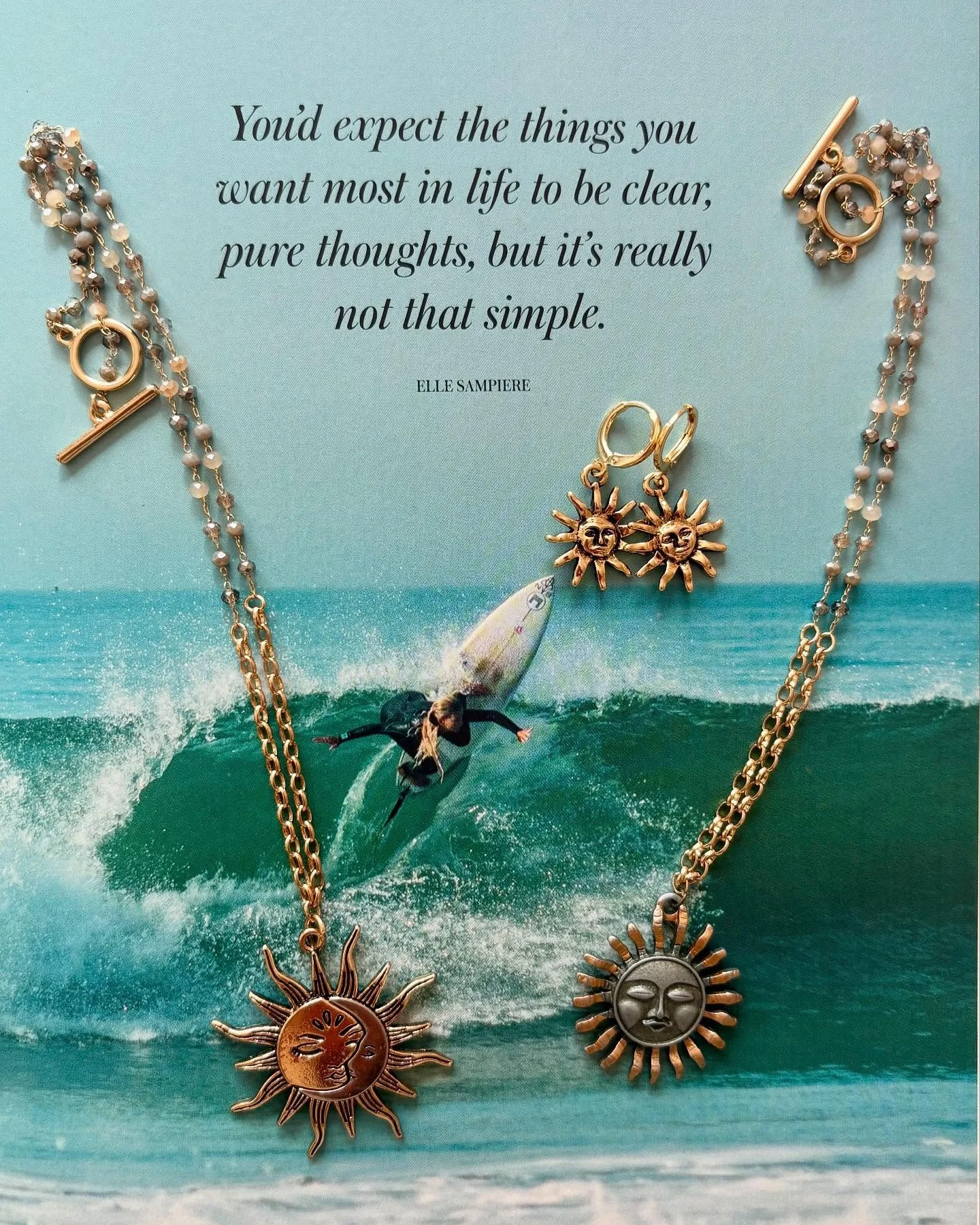 Obsessed with the sol &amp; luna collection. All pieces will be available at my market on 3/29 at Recon Surf Shop &amp; online 🫶🏻

#sunbleached #wrightsvilebeach #handmadejewelry #surfergirl #beach