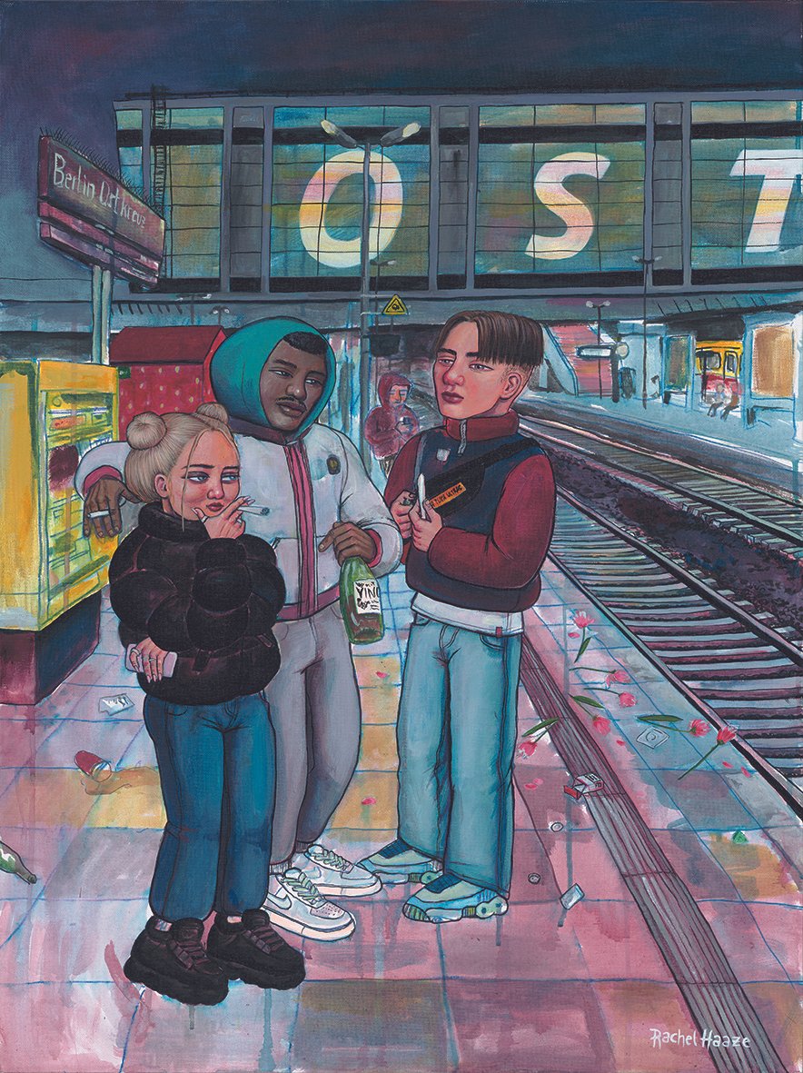 "Sus @ Ostkreuz"
60 cm x 80 cm
Acryl auf mit Leinen bezogenem Pappkarton
1400 €