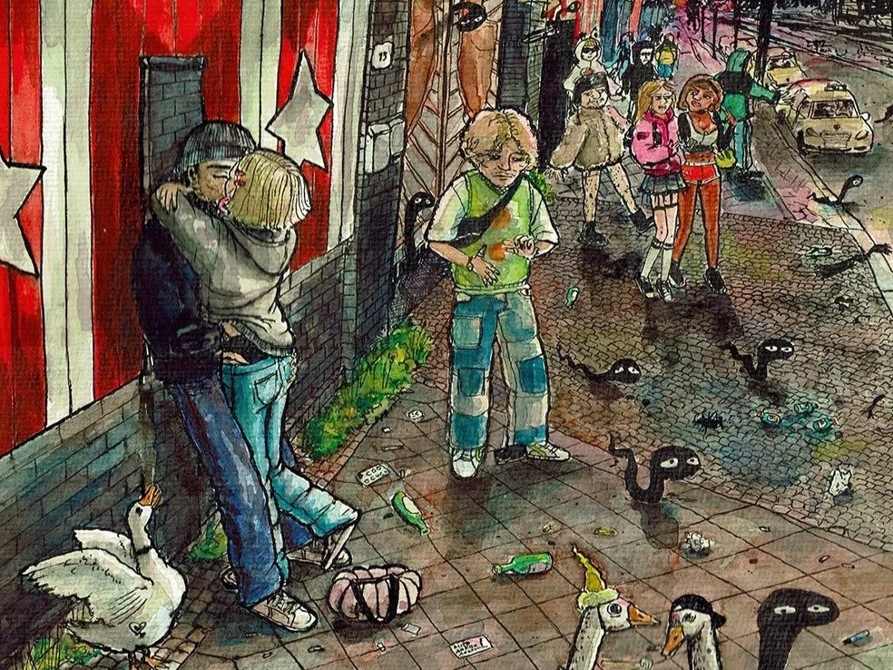 Tusche und Aquarell Zeichnungen