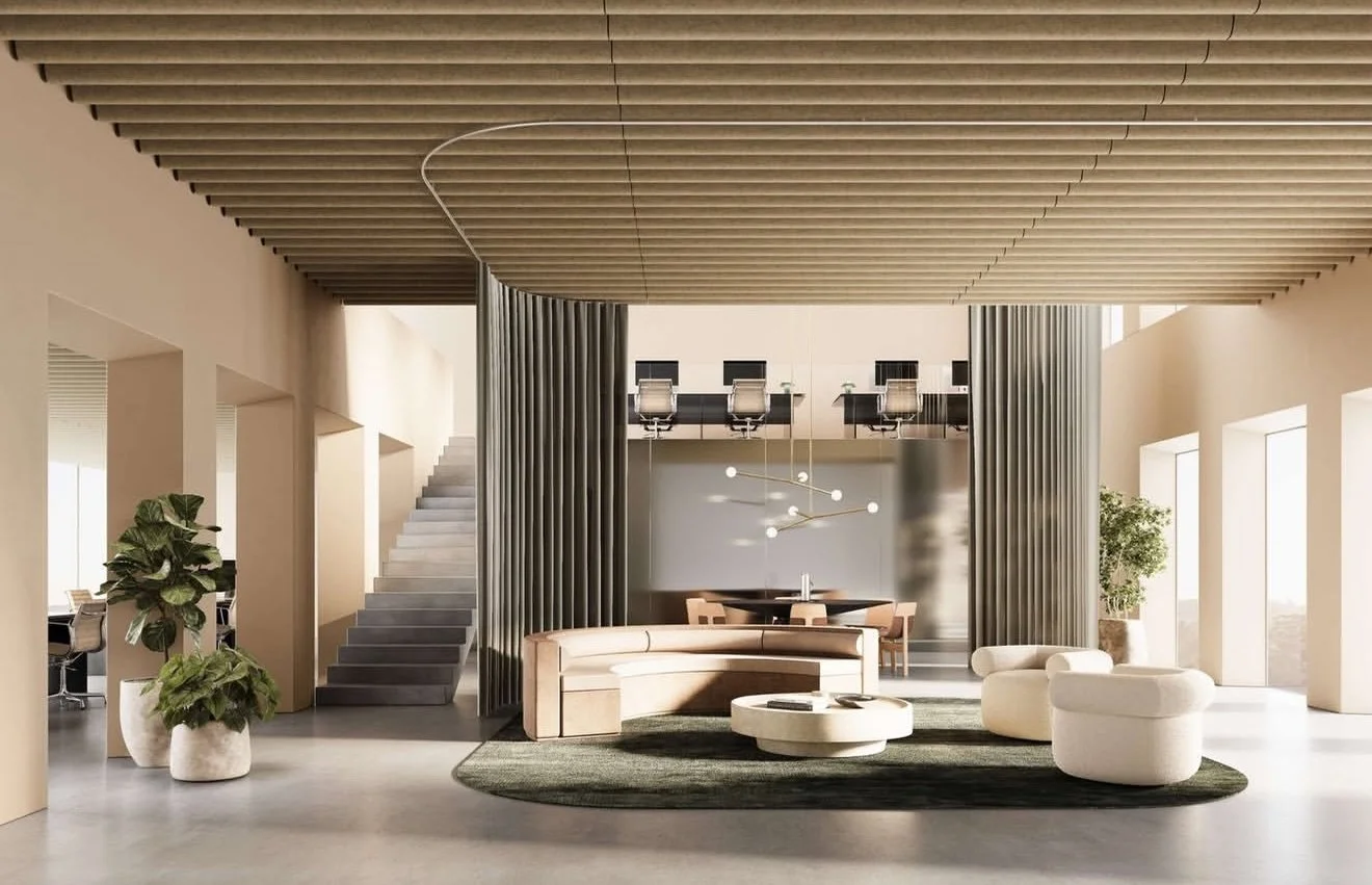 Unika Vaev&rsquo;s Ecoustic Loft baffles float above you, cutting down echo while adding sculptural rhythm to open spaces. Made from 100% PET, Loft is sound-smart and effortlessly sleek.

#unikavaev #acoustics #interiordesign #workplacedesign #linked