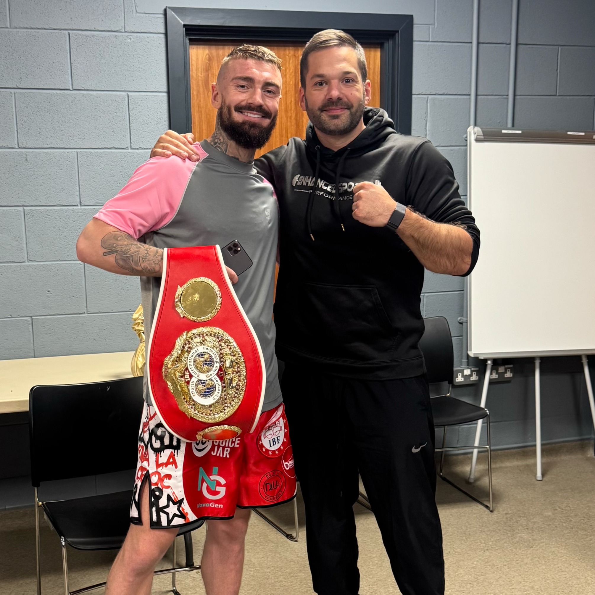 World champion boxer Lewis Crocker strength and conditioning training with Adam Lusby coaching