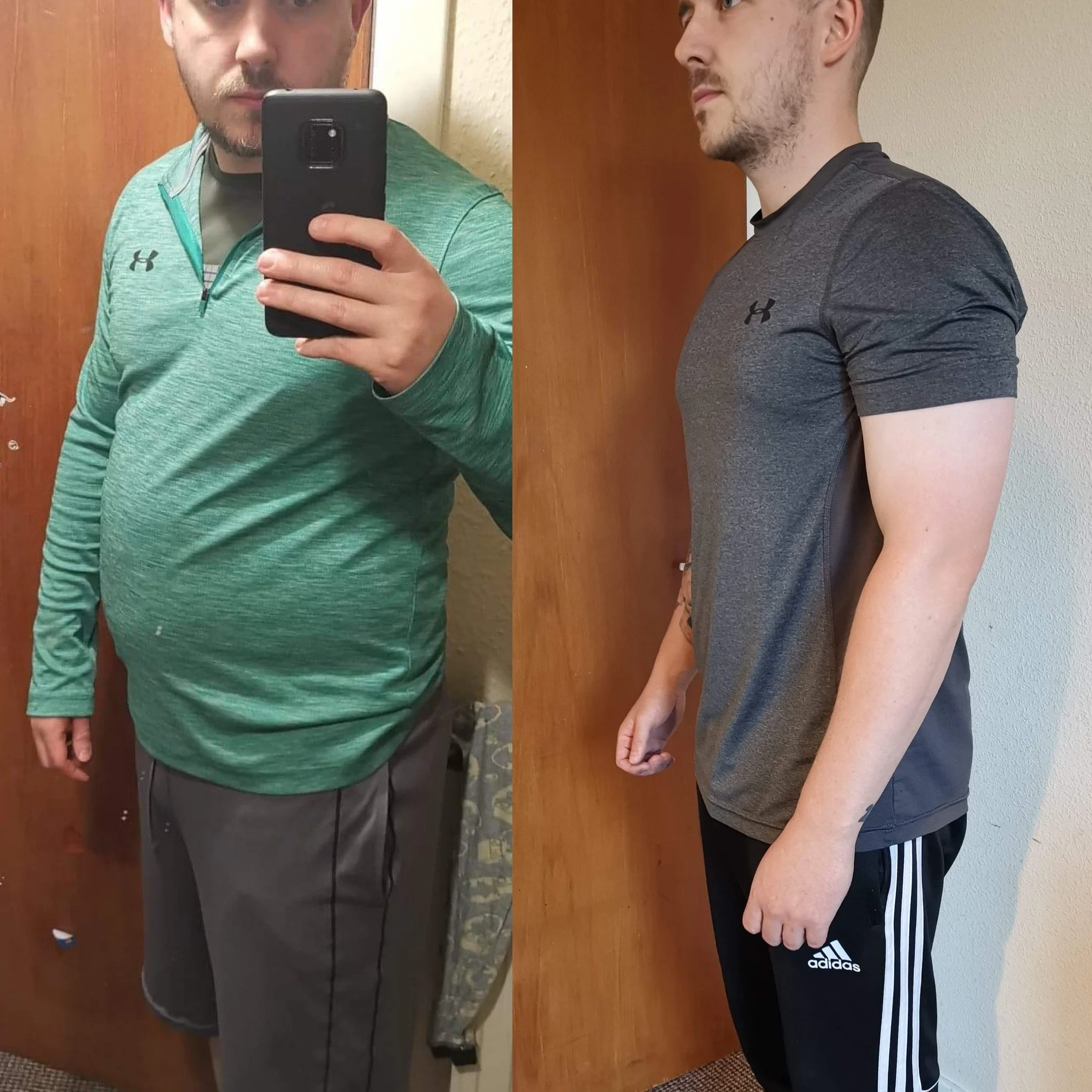 Client transformation result online strength and conditioning coaching programme Adam Lusby
