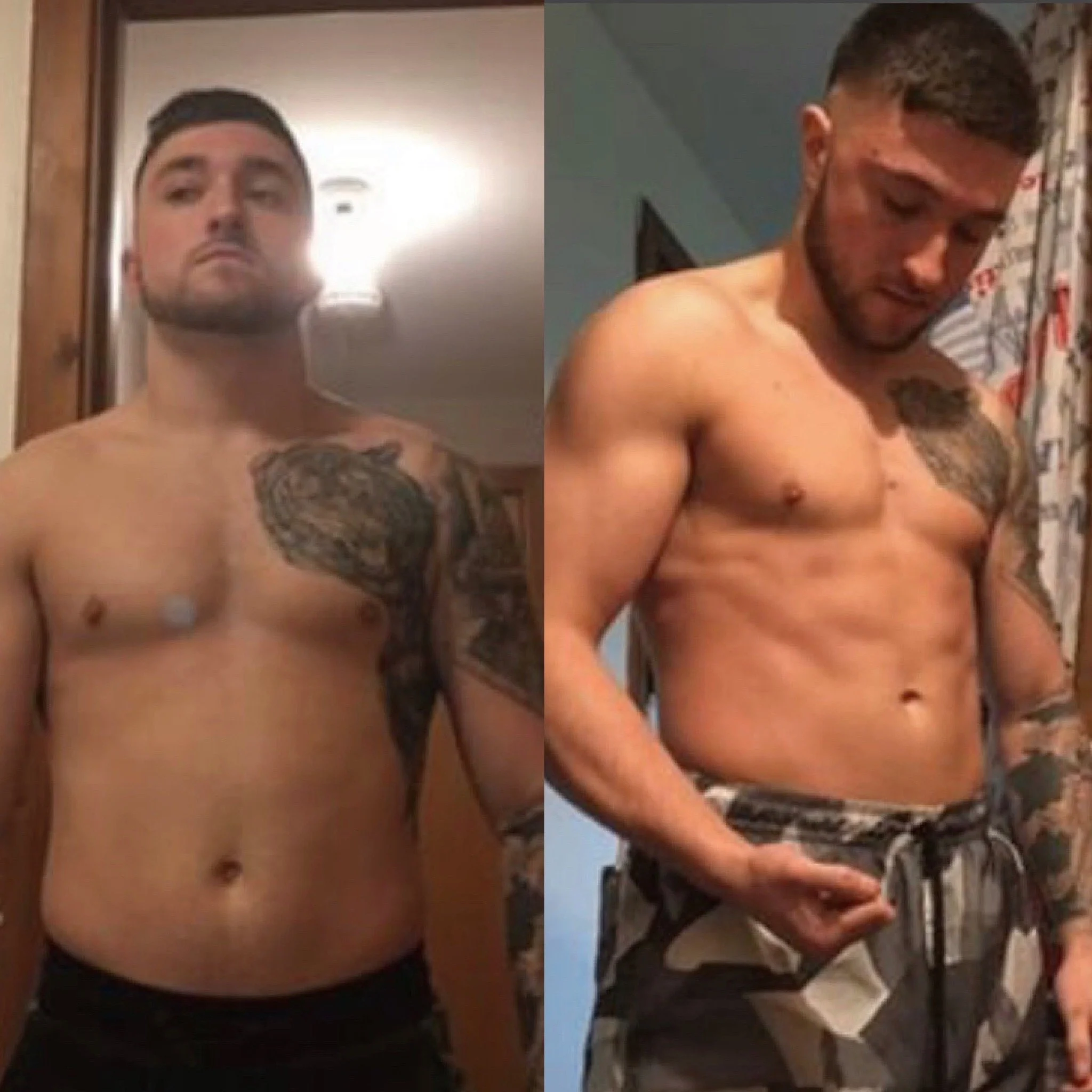 Client transformation result online strength and conditioning coaching programme Adam Lusby