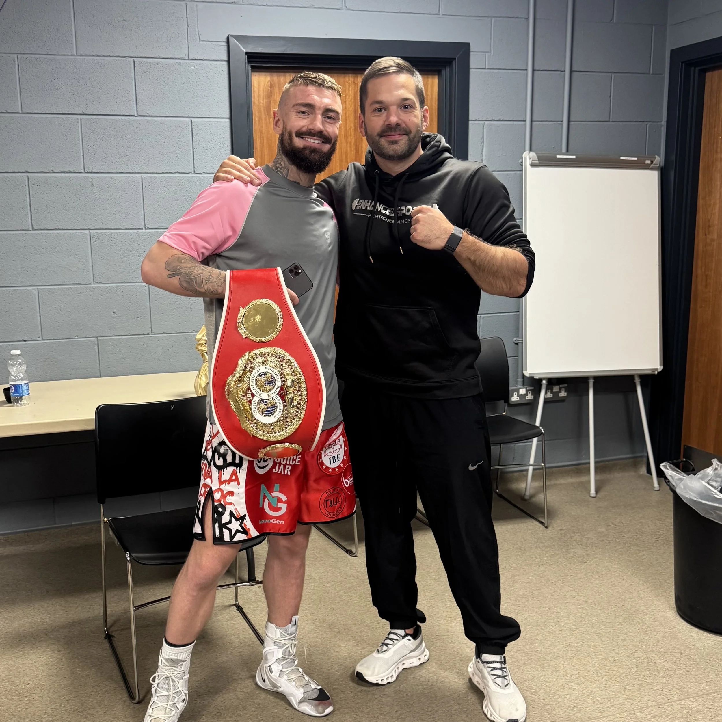 World champion boxer Lewis Crocker strength and conditioning training with Adam Lusby coaching