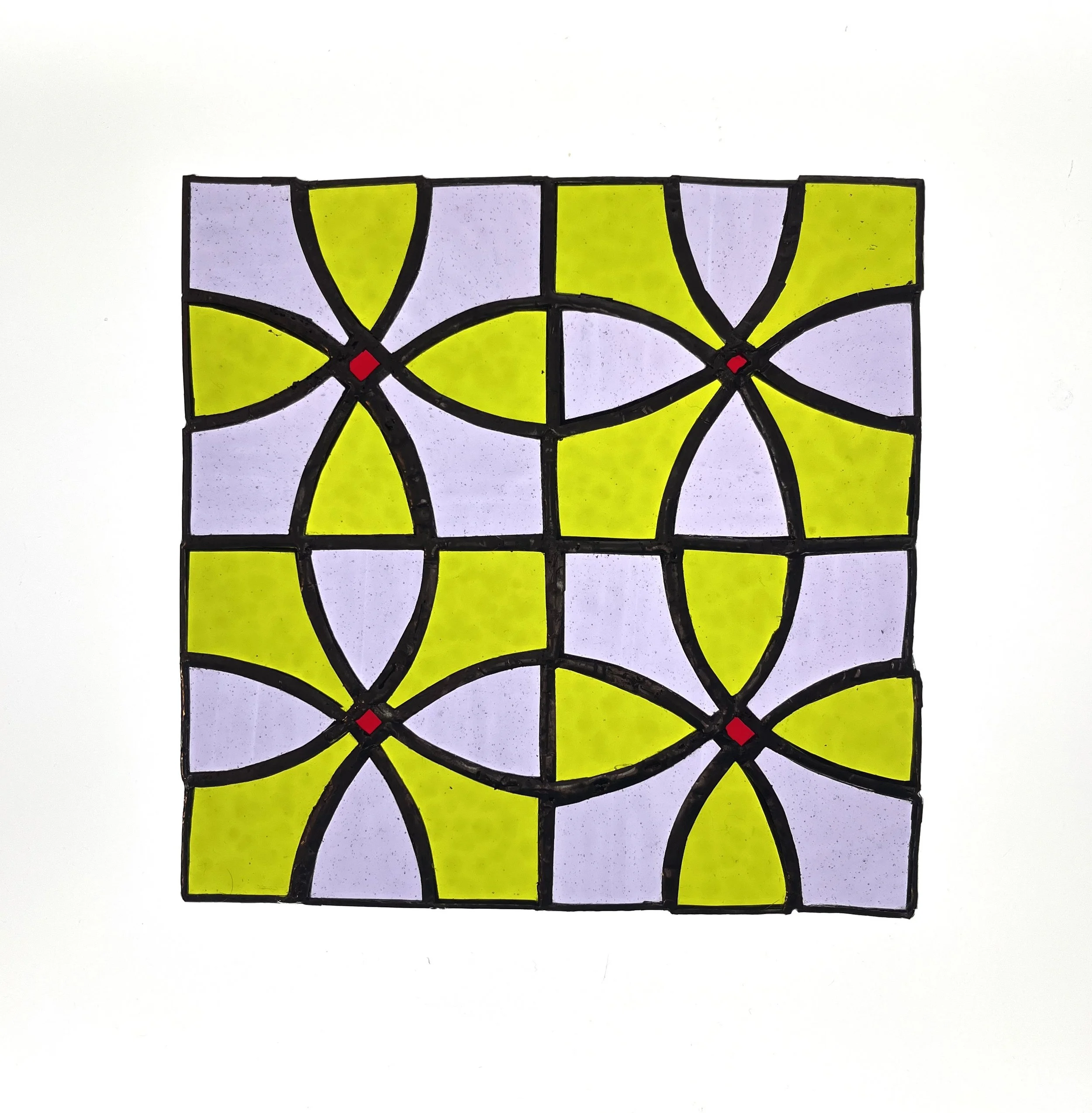 Spanish Tile 1, 2025, Stained Glass (Copper Foil),  20 x 20cm,