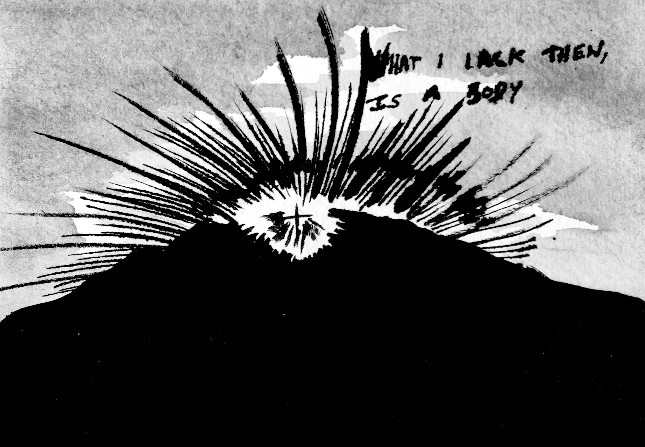 What I Lack Then, Is a Body, 2023, Ink on Paper, 15 x 11cm