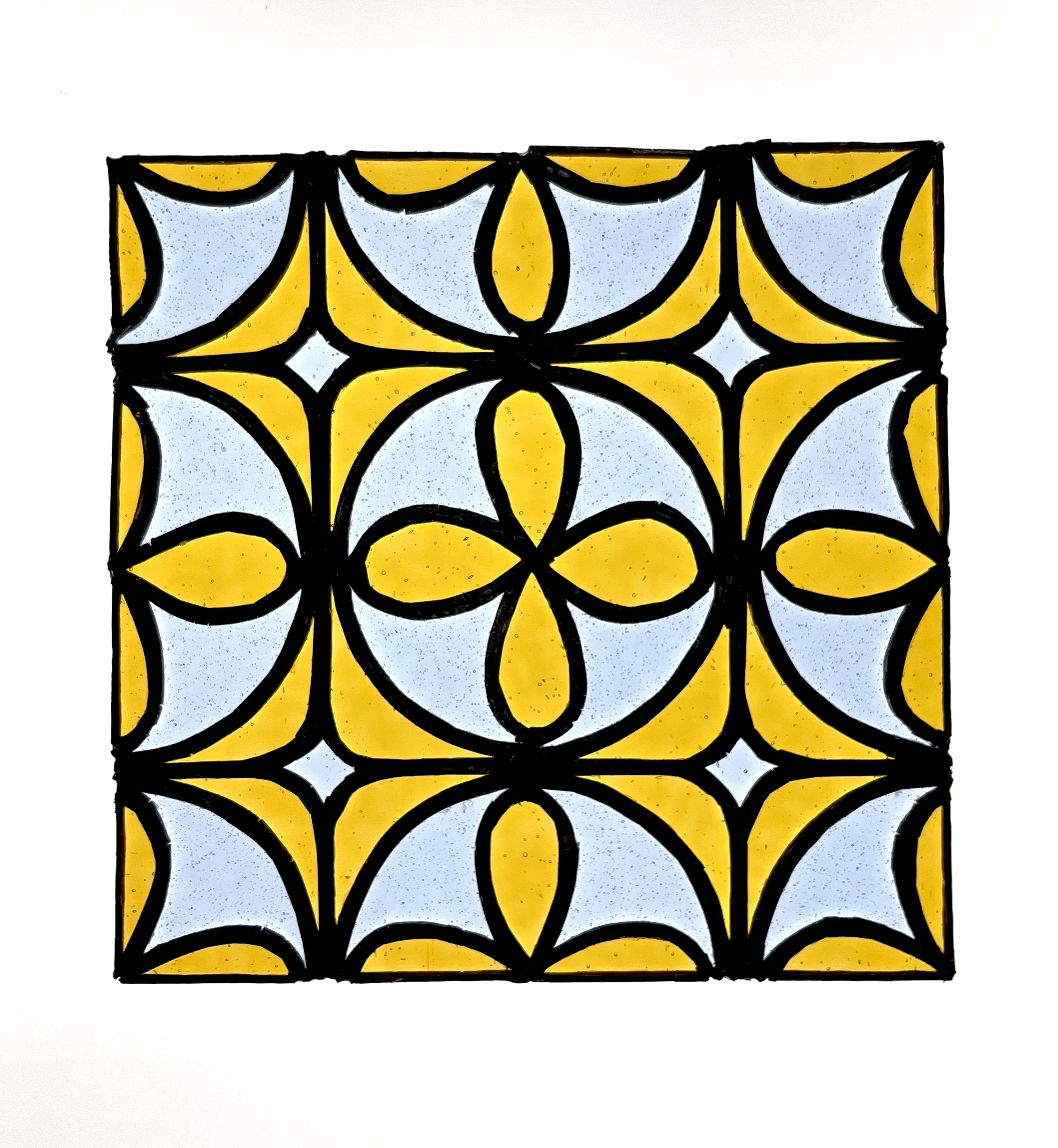 Spanish Tile 2, 2025, Stained Glass (Copper Foil), 20 x 20cm
