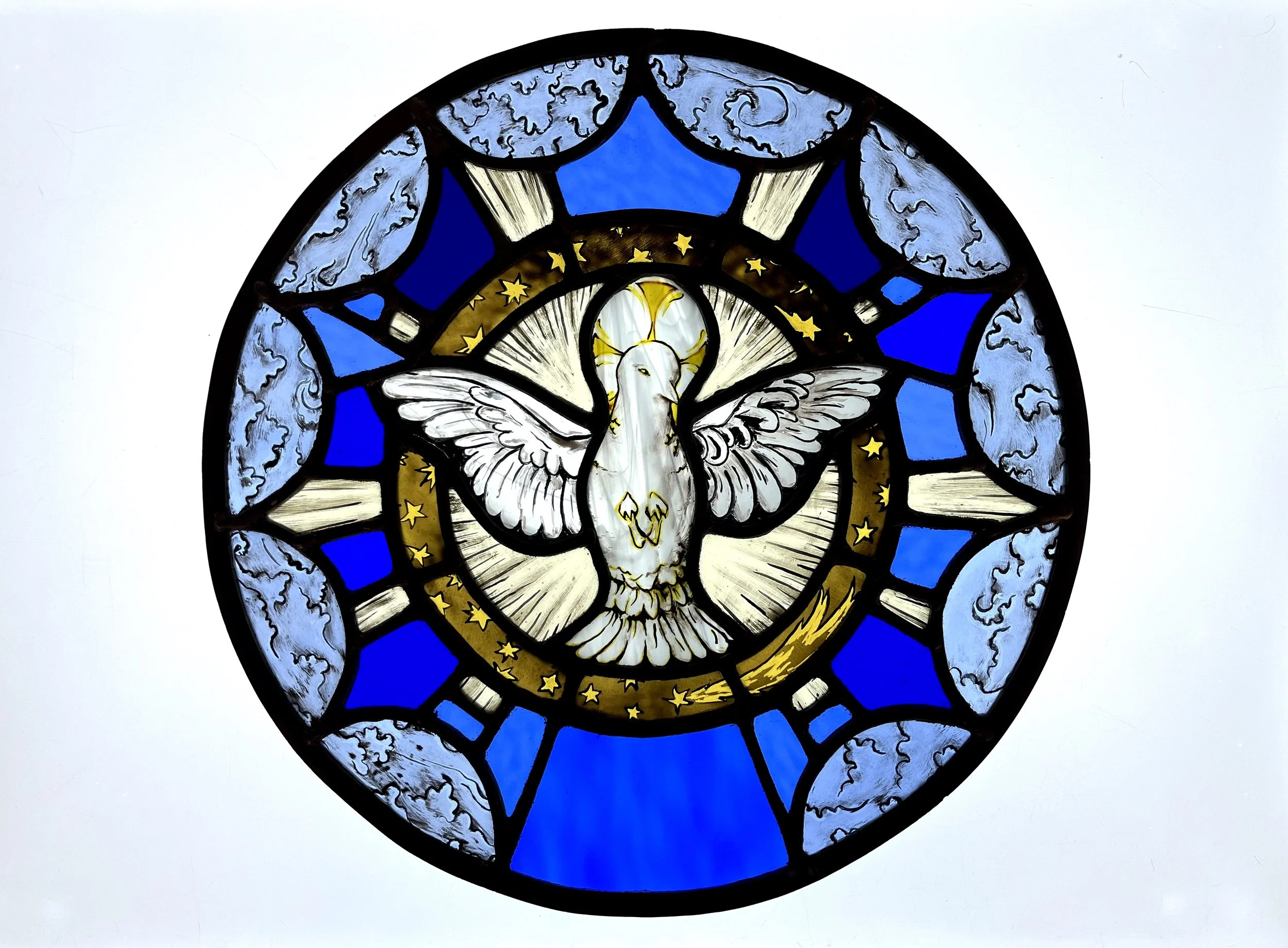 Holy Dove, 2025, Stained Glass (Leaded), 39cm circumference