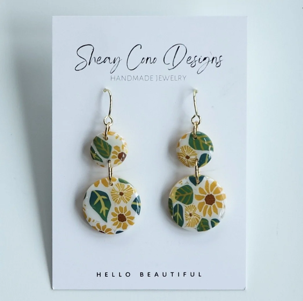 Sunflower Earrings by Sheay Cono